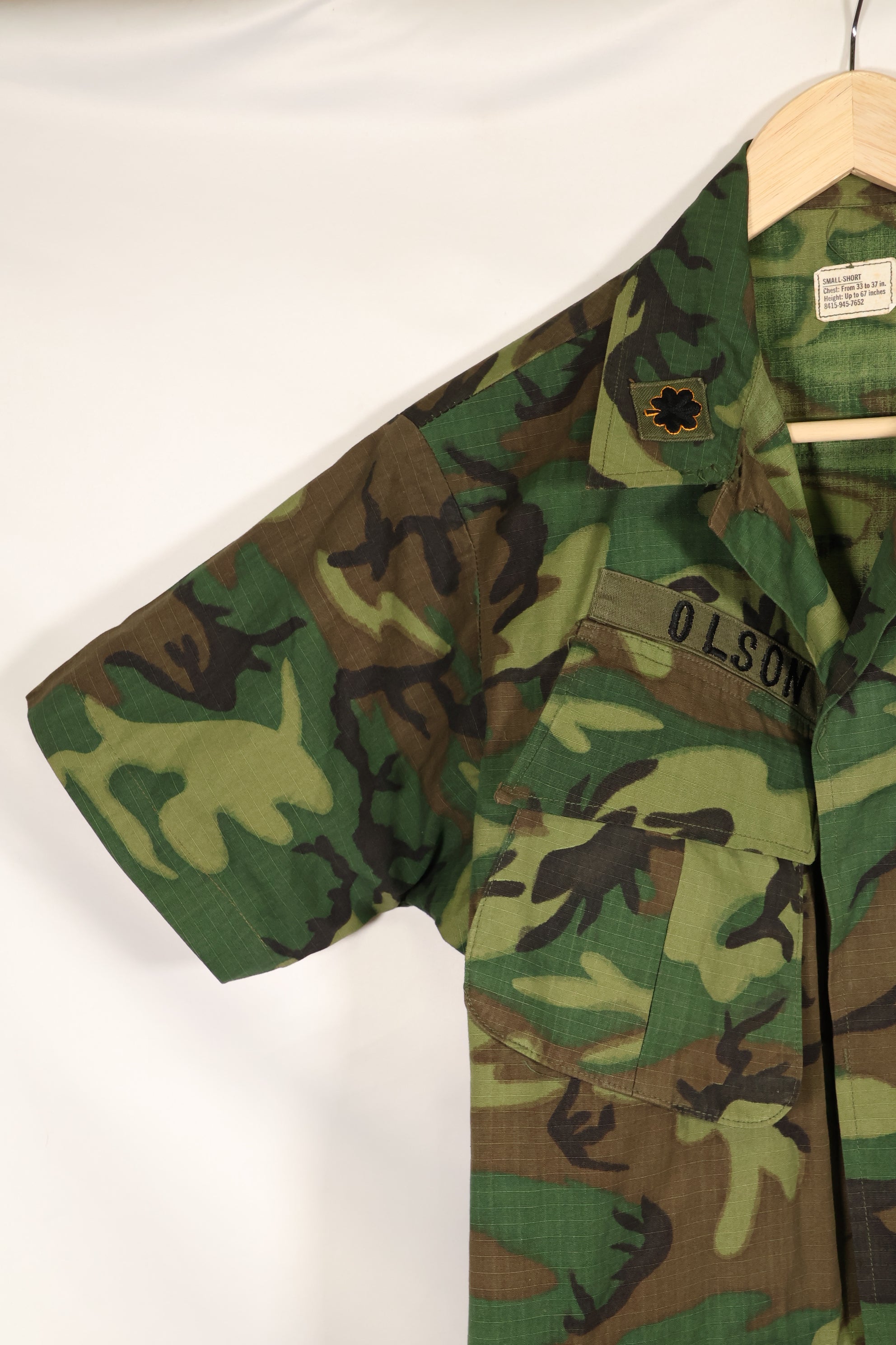 1969 Contract S-S USAF Major ERDL Ripstop Jacket with Tailor Used