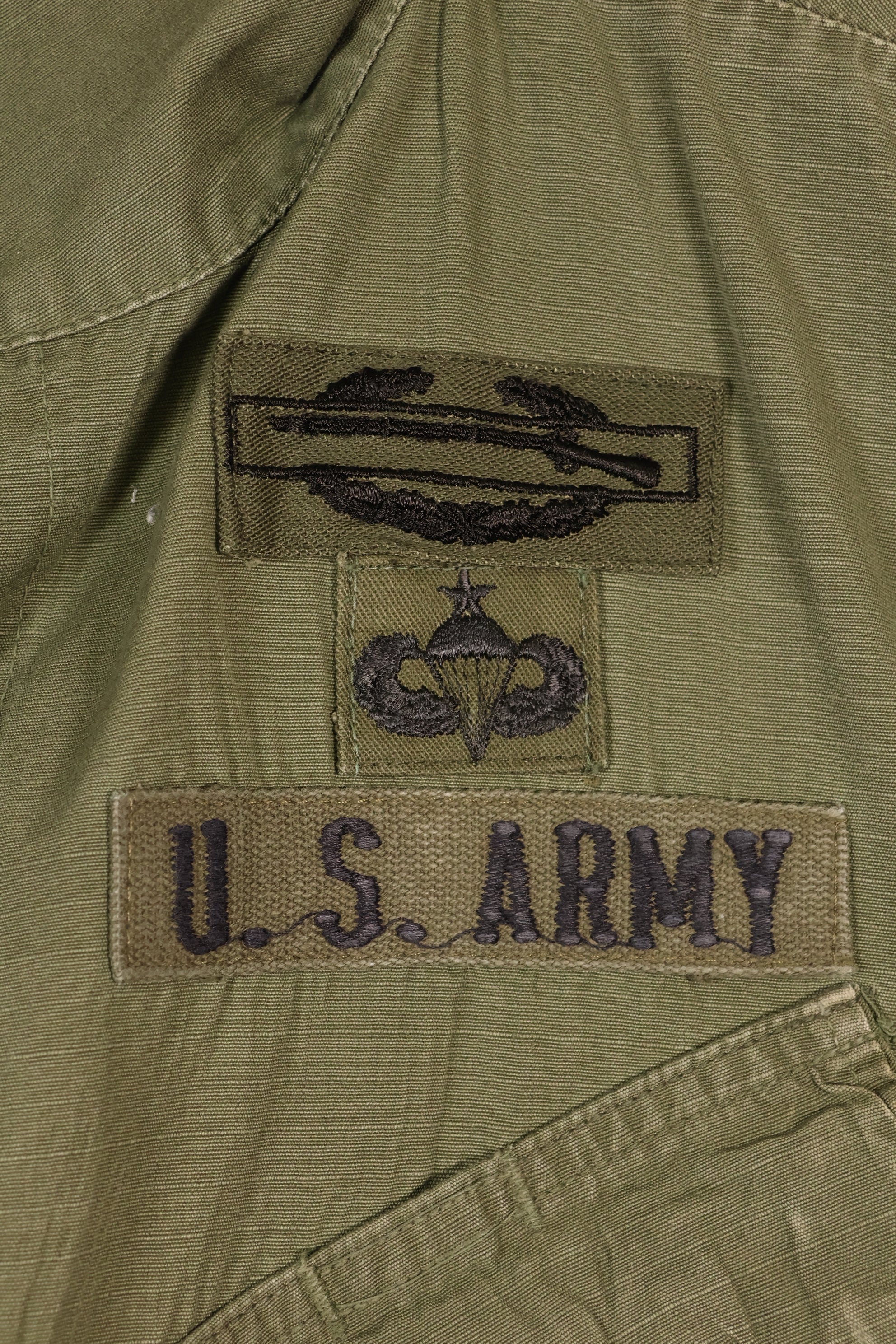 1969 Contract, M-L, 4th Model Jungle Fatigue Jacket, 101st Airborne Division Specification, Used