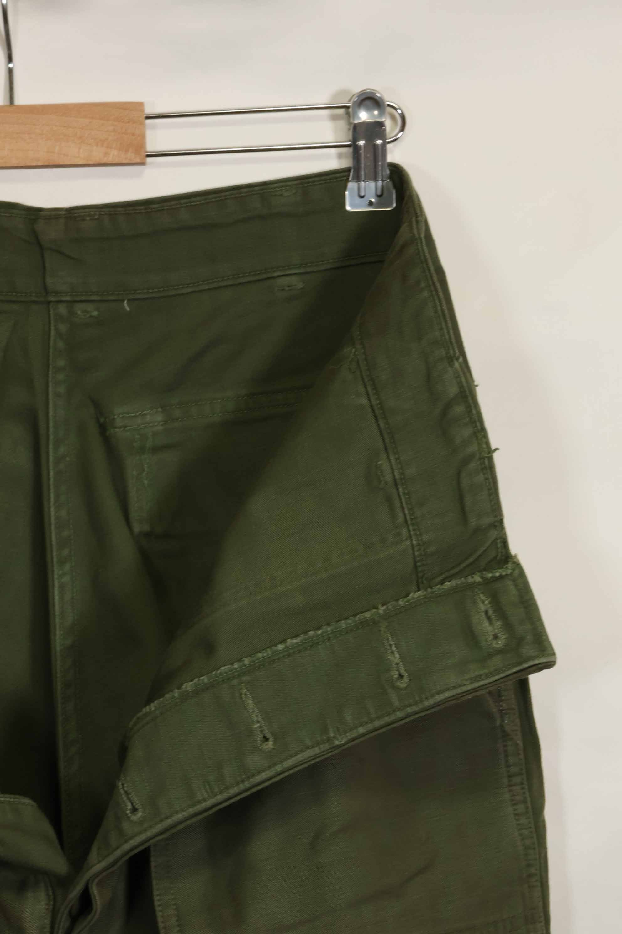 1960s lot OG-107 baker pants, cargo pocket modification, ex-special forces personnel, used, C