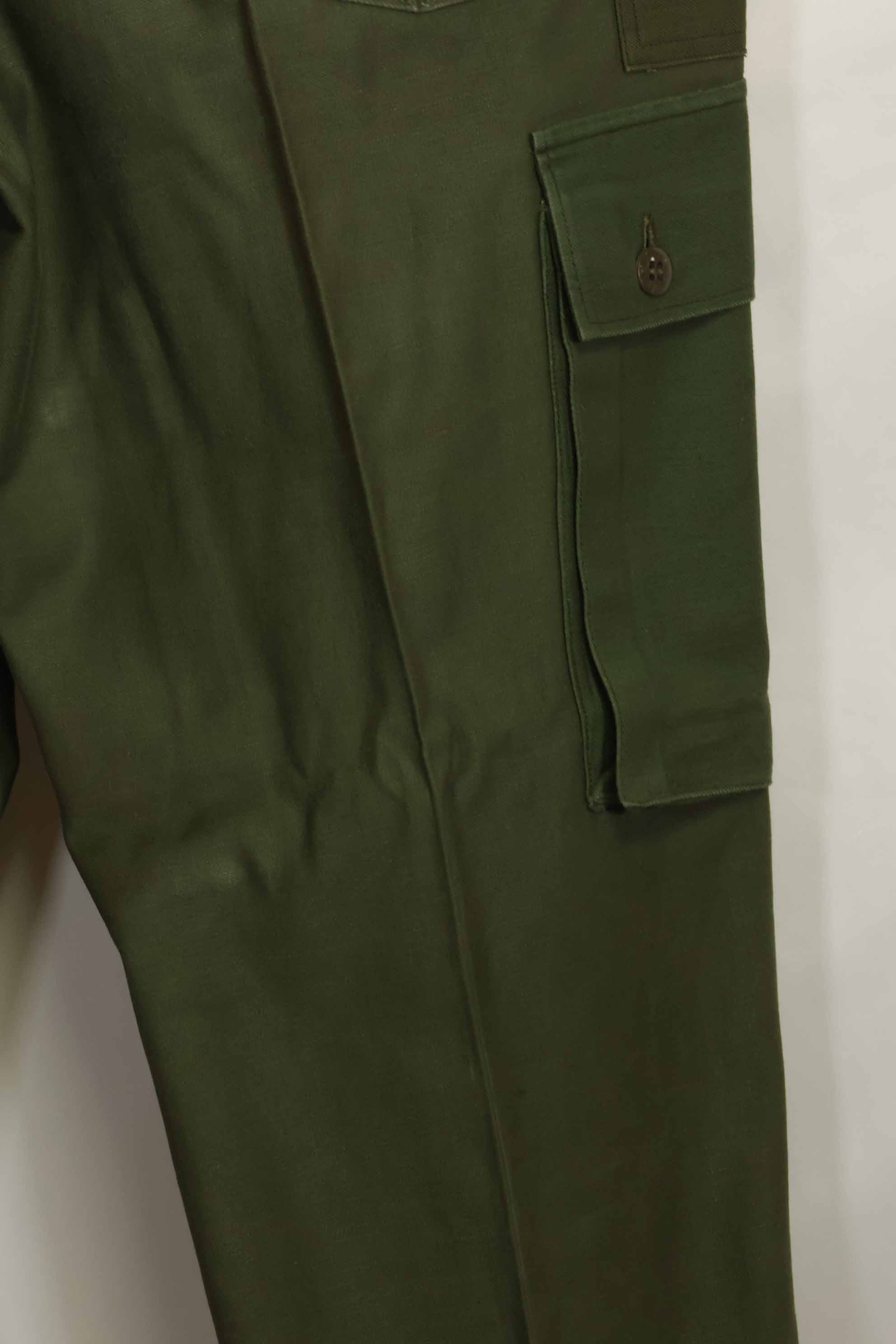 1960s lot OG-107 baker pants, cargo pocket modification, ex-special forces personnel, used, C