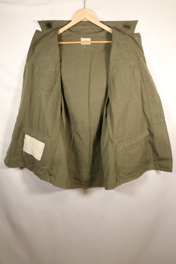 1969 Contract, M-R, 4th Model Jungle Fatigue Jacket, With Aftermarket Patches, Used