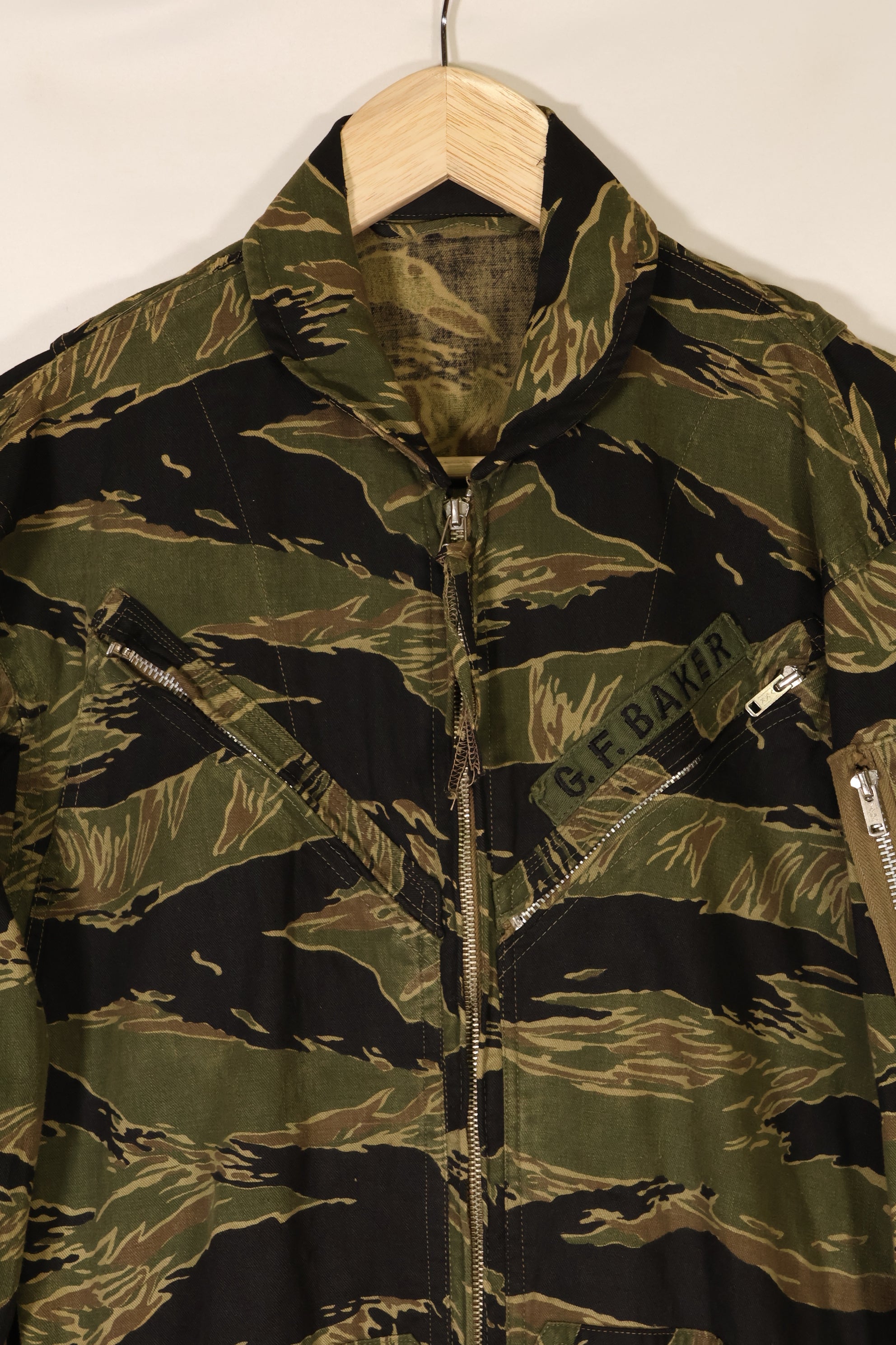 Mid-1960s Okinawa Tiger Pattern Tiger Stripe Flight Suit Used