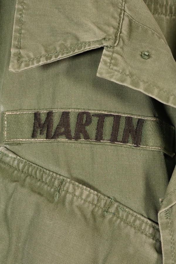 เสื้อแจ็คเก็ตแบบป่า รุ่นที่ 3 ตามสัญญาปี 1967, M-R, กองทัพสหรัฐฯ, มีตราติด, มือสอง