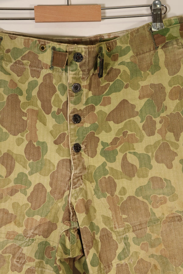 ทศวรรษ 1940 สงครามโลกครั้งที่ 2 USMC P-44 ลายพรางฟร็อกสกิน กางเกงล่าสัตว์น้ำ มีรอยซ่อมแซม สินค้ามือสอง