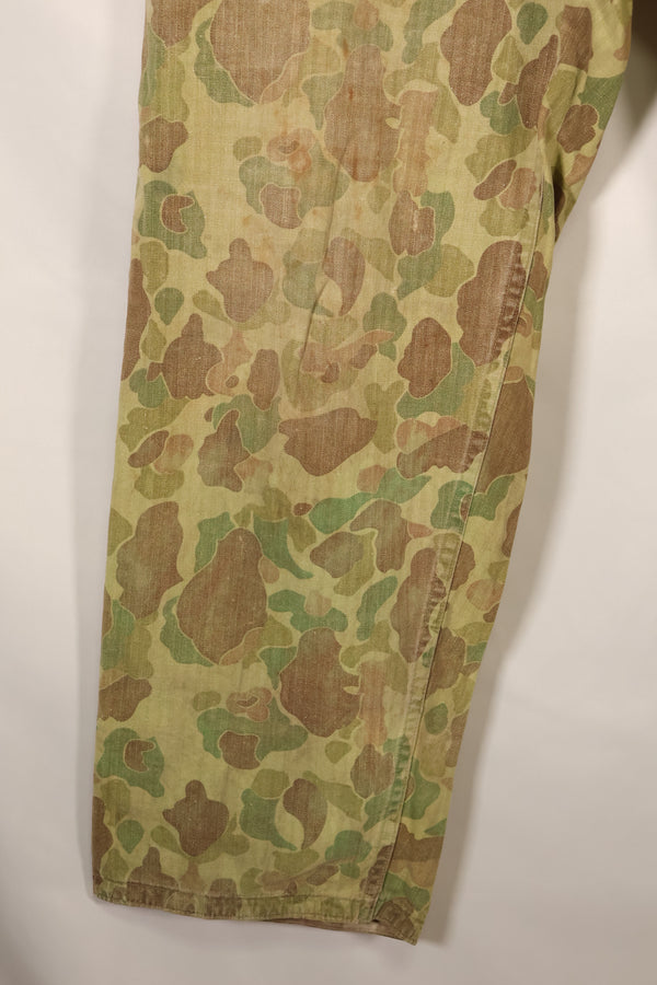 ทศวรรษ 1940 สงครามโลกครั้งที่ 2 USMC P-44 ลายพรางฟร็อกสกิน กางเกงล่าสัตว์น้ำ มีรอยซ่อมแซม สินค้ามือสอง