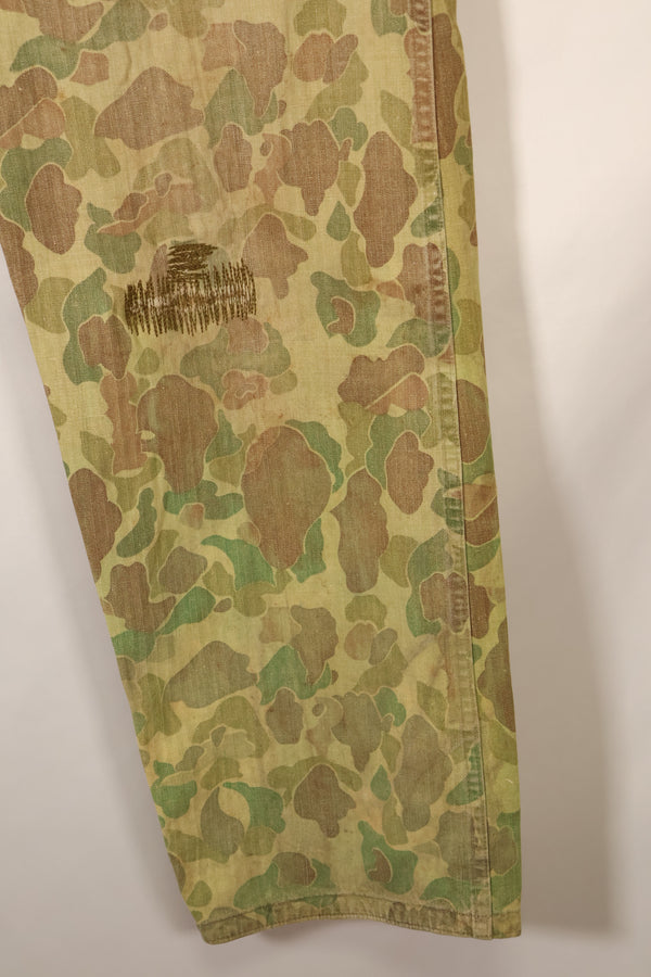 ทศวรรษ 1940 สงครามโลกครั้งที่ 2 USMC P-44 ลายพรางฟร็อกสกิน กางเกงล่าสัตว์น้ำ มีรอยซ่อมแซม สินค้ามือสอง