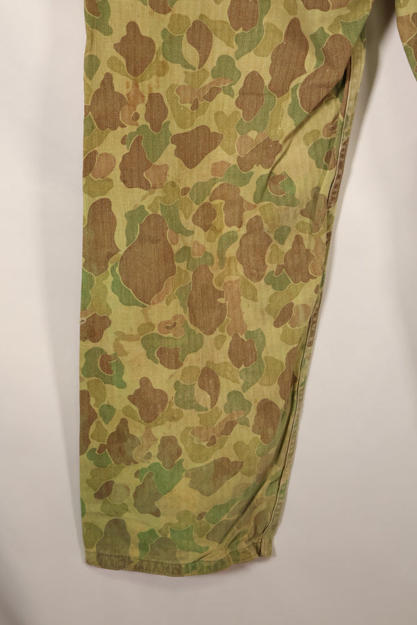 ทศวรรษ 1940 สงครามโลกครั้งที่ 2 USMC P-44 ลายพรางฟร็อกสกิน กางเกงล่าสัตว์น้ำ มีรอยซ่อมแซม สินค้ามือสอง