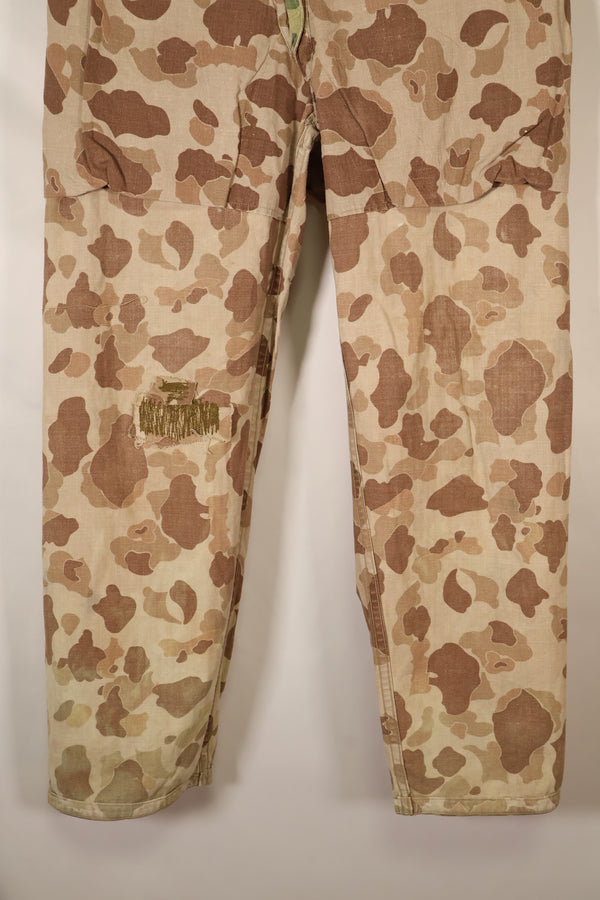 ทศวรรษ 1940 สงครามโลกครั้งที่ 2 USMC P-44 ลายพรางฟร็อกสกิน กางเกงล่าสัตว์น้ำ มีรอยซ่อมแซม สินค้ามือสอง