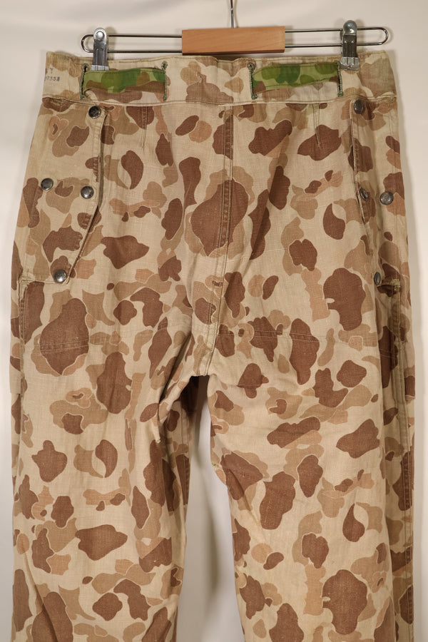 ทศวรรษ 1940 สงครามโลกครั้งที่ 2 USMC P-44 ลายพรางฟร็อกสกิน กางเกงล่าสัตว์น้ำ มีรอยซ่อมแซม สินค้ามือสอง