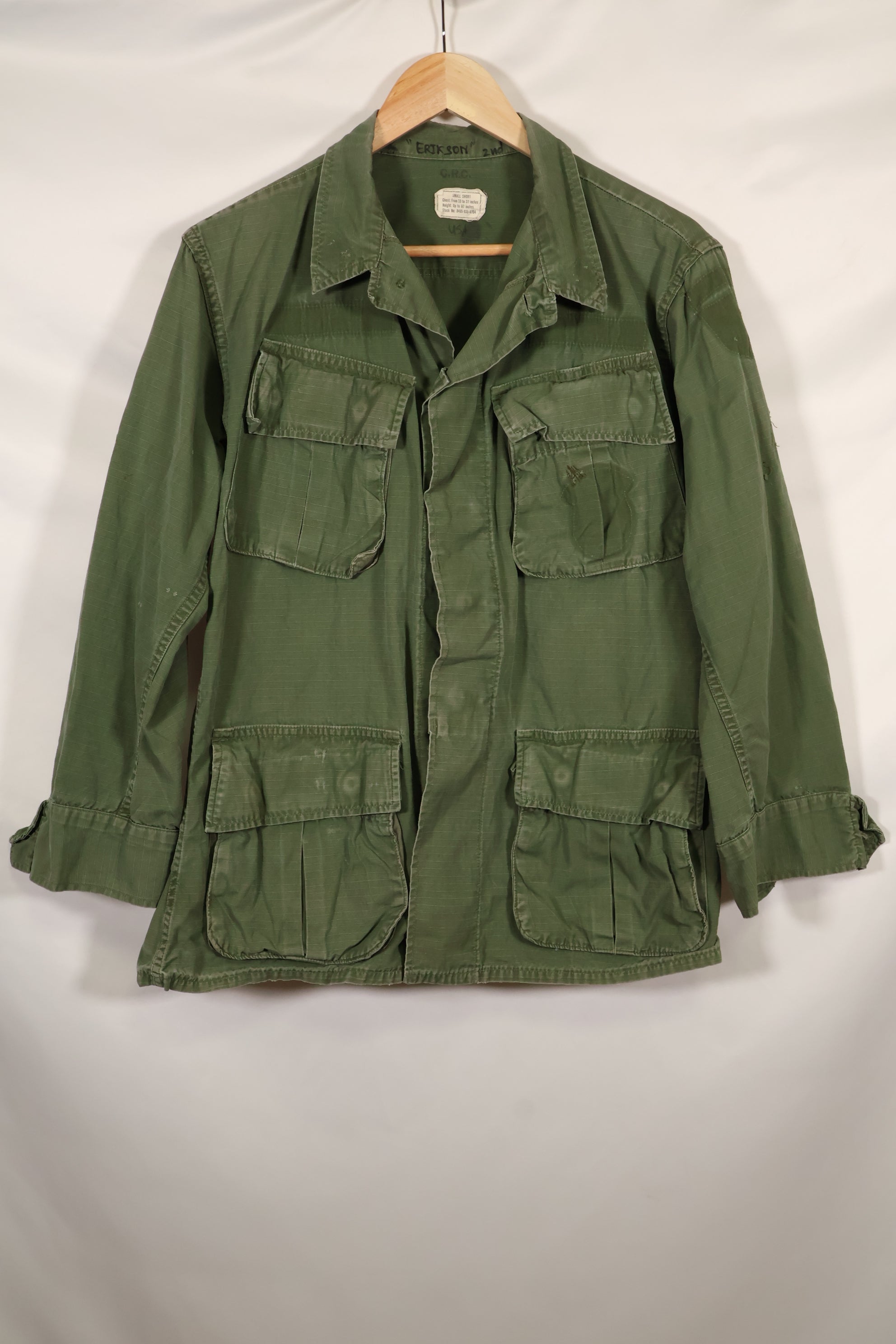 1969年頃　S-Sサイズ　4th Model ジャングルファティーグ　ジャケット　中古品　映画会社放出  B
