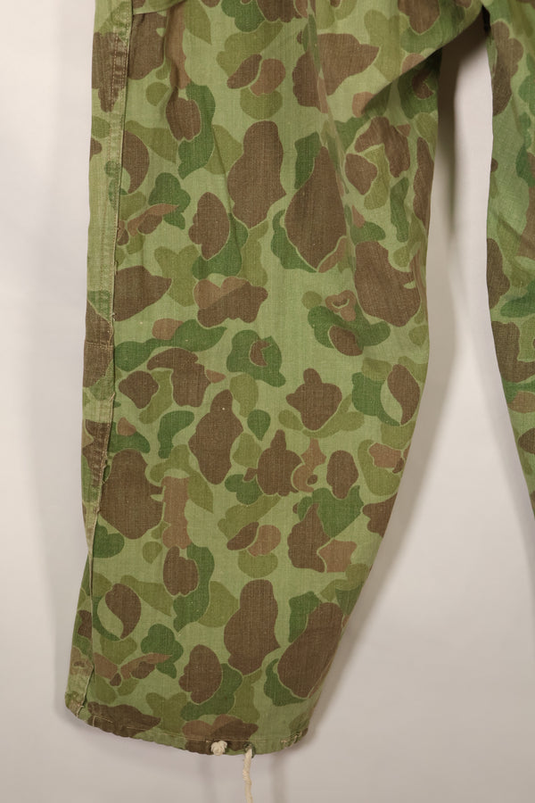 1940s WWII USMC P-44 Frogskin Camouflage Pants, Good Condition, Some Fading, Used