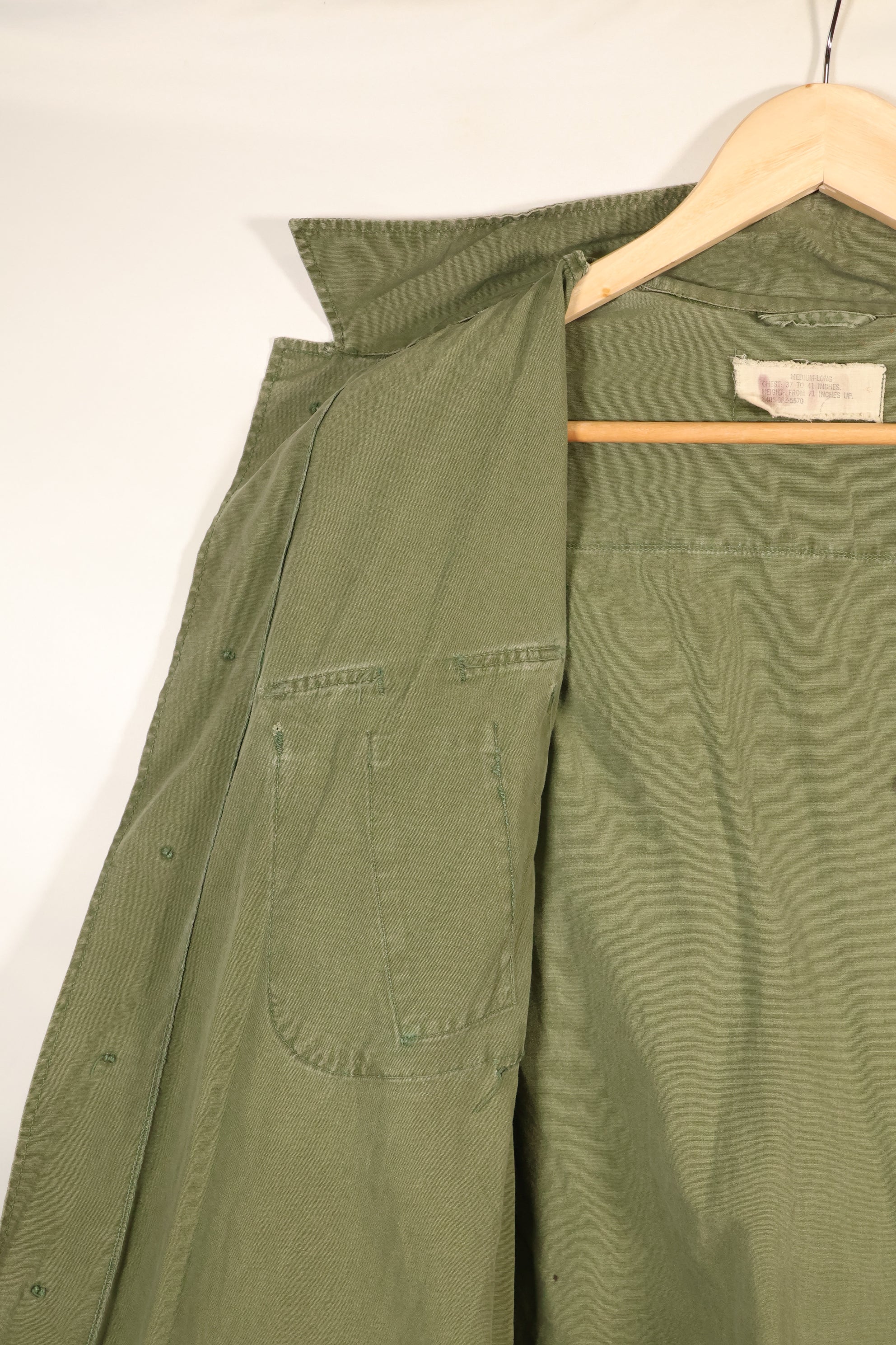 1967 Contract, M-L, Non-Ripstop, 3rd Model Jungle Fatigue Jacket, Faded, Used