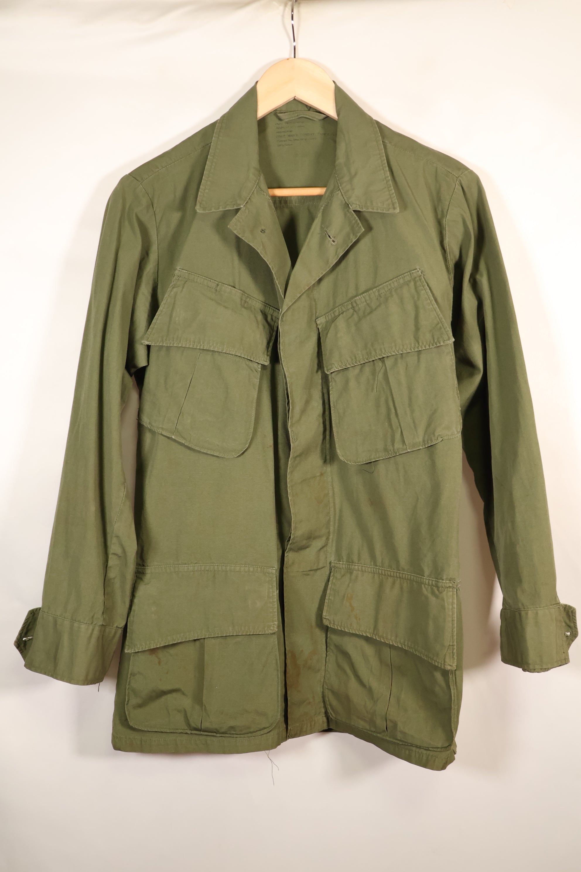 1966–67 Contract X-S-R Non-Ripstop 3rd Model Jungle Fatigue Jacket—Rare Item—Used