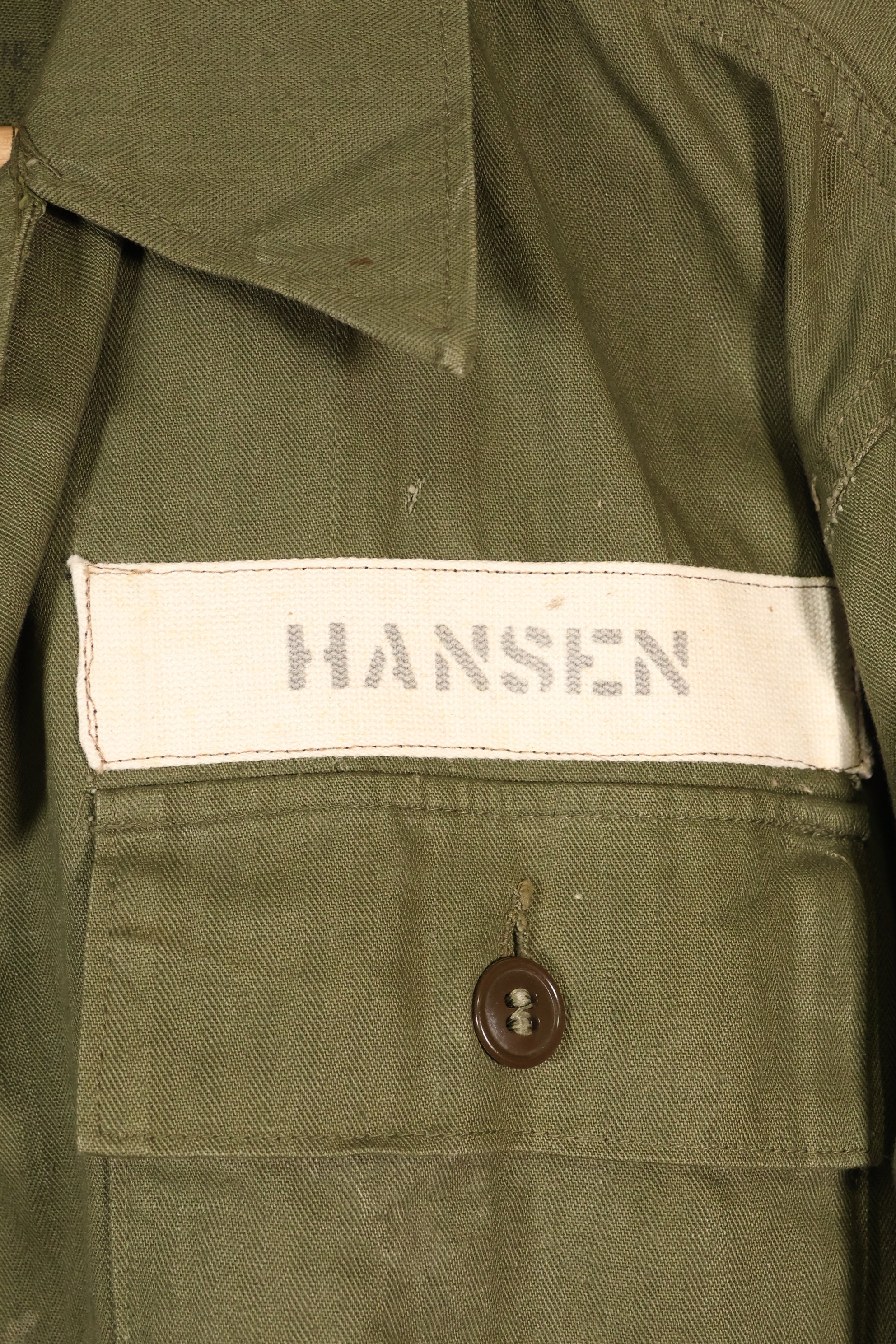 เสื้อตามสัญญาปี 1947, ขนาดเล็ก, M-1947, HBT, เสื้อใช้งานทั่วไป, มีตราติด, มือสอง