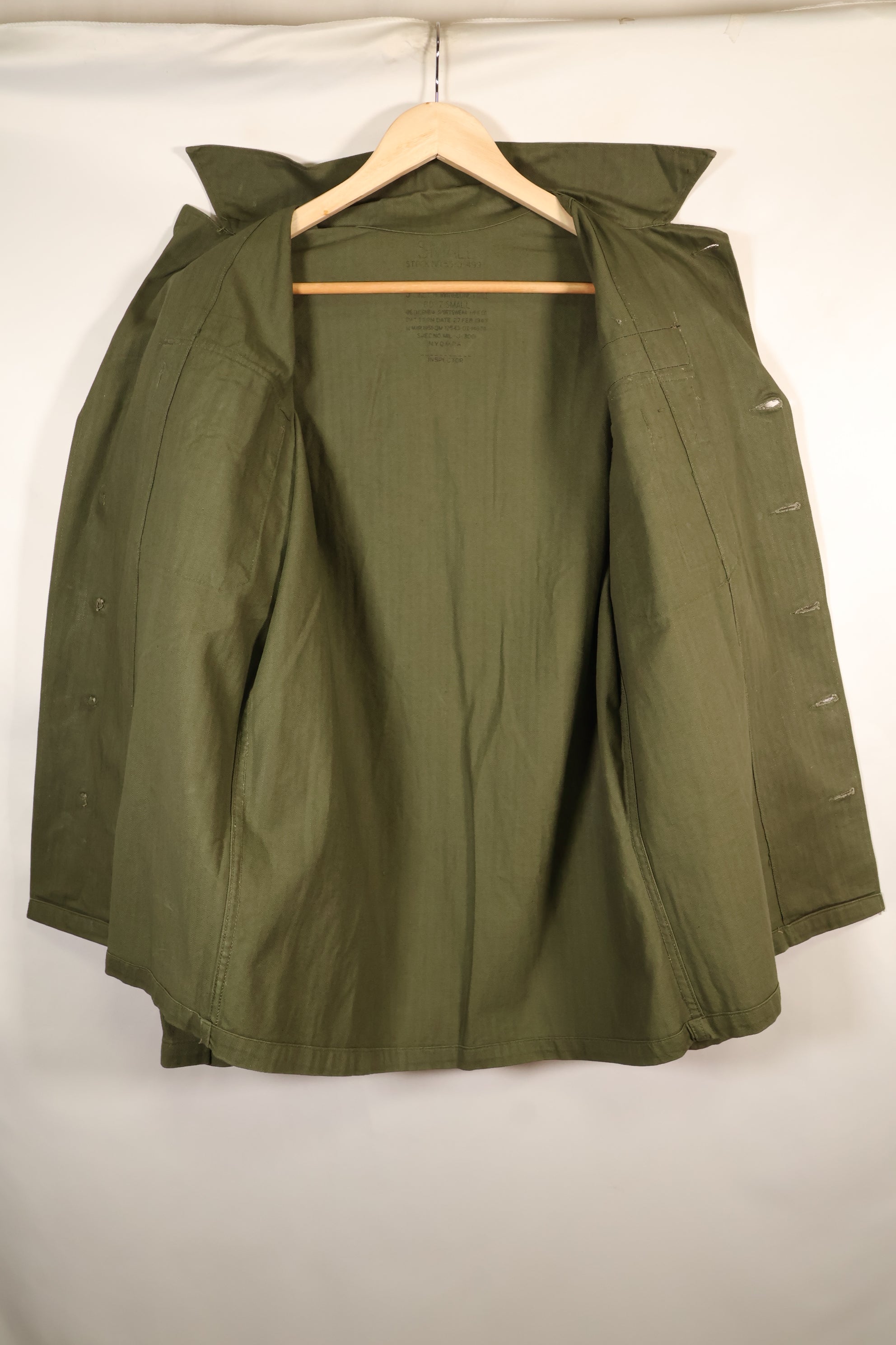 เสื้อตามสัญญาปี 1947, ขนาดเล็ก, M-1947, HBT, เสื้อใช้งานทั่วไป, มีตราติด, มือสอง