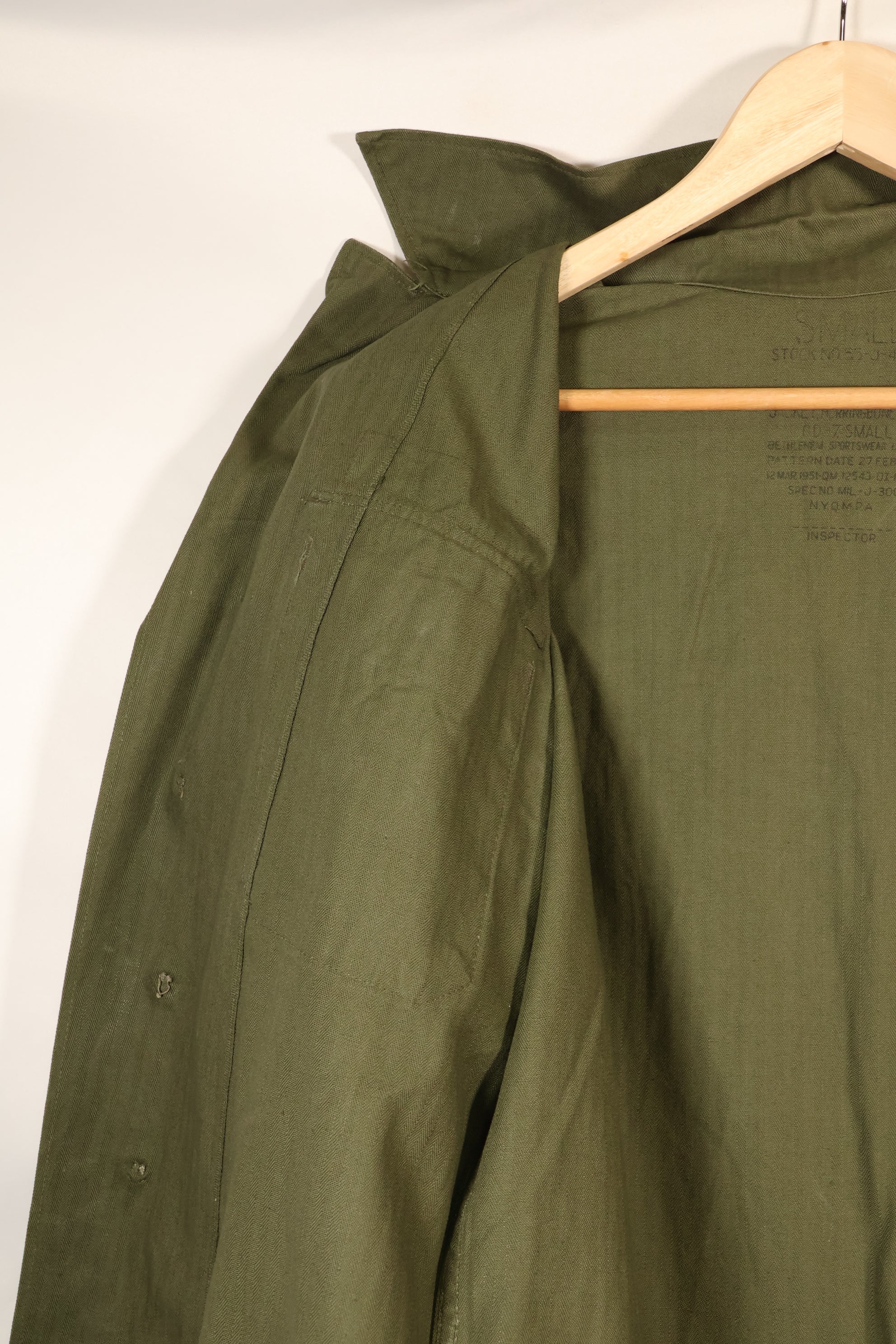 เสื้อตามสัญญาปี 1947, ขนาดเล็ก, M-1947, HBT, เสื้อใช้งานทั่วไป, มีตราติด, มือสอง