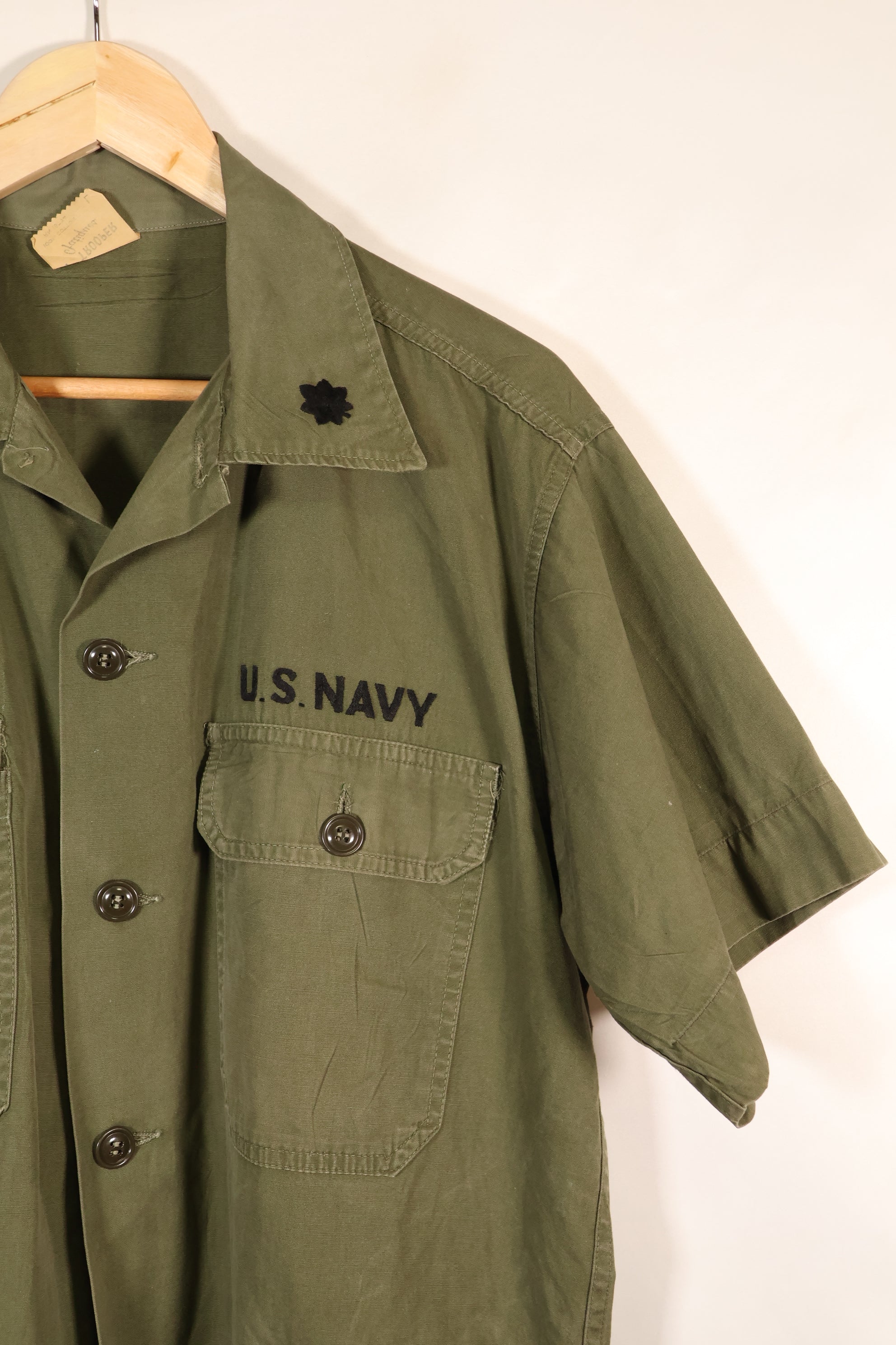 Late 1960s | LARGE | PX Item | Privately Sourced | OG-107 | Utility Shirt | Navy Advisor Replica | Used