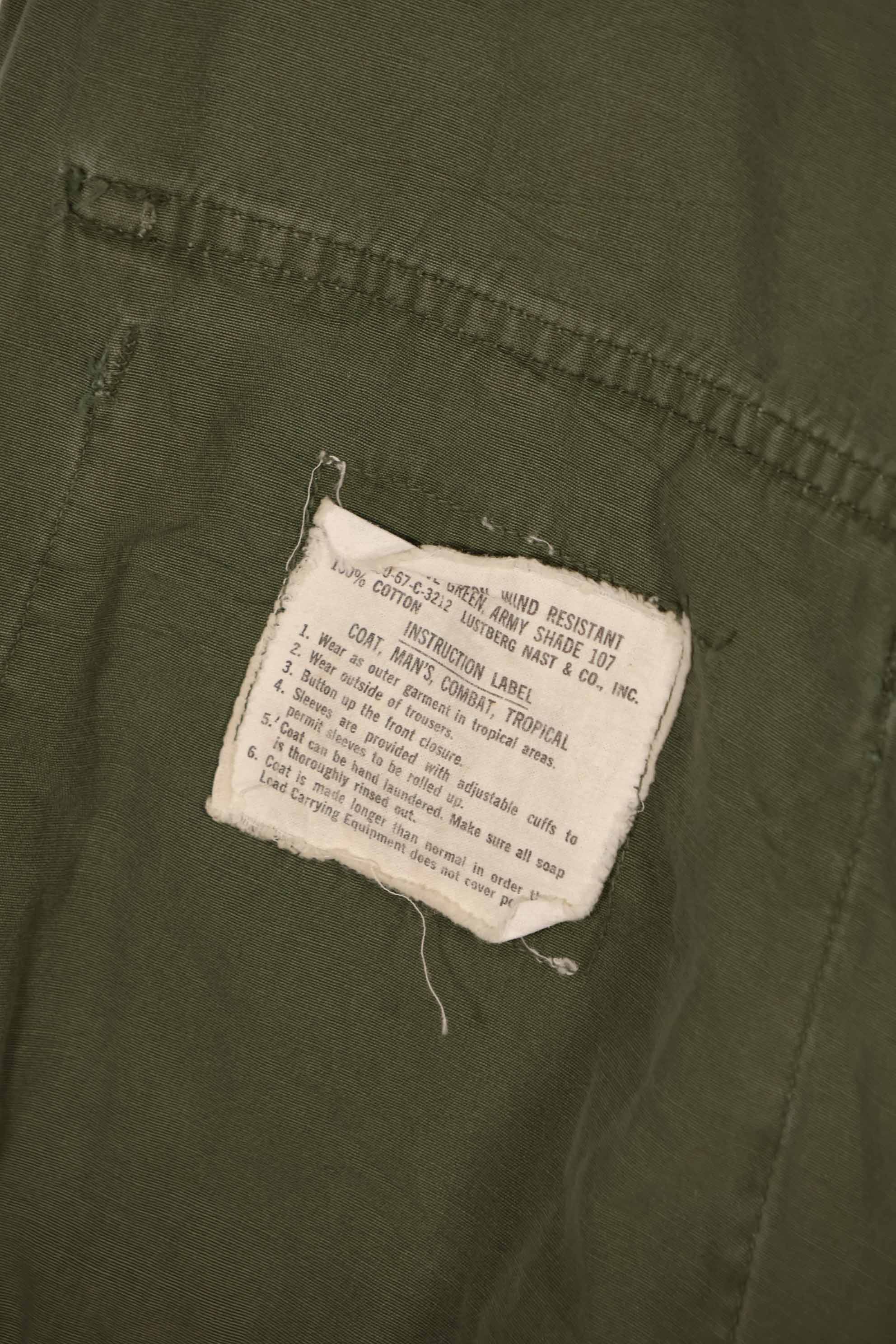 Real 1967 3rd Model Jungle Fatigue Jacket, L-R, large, used.