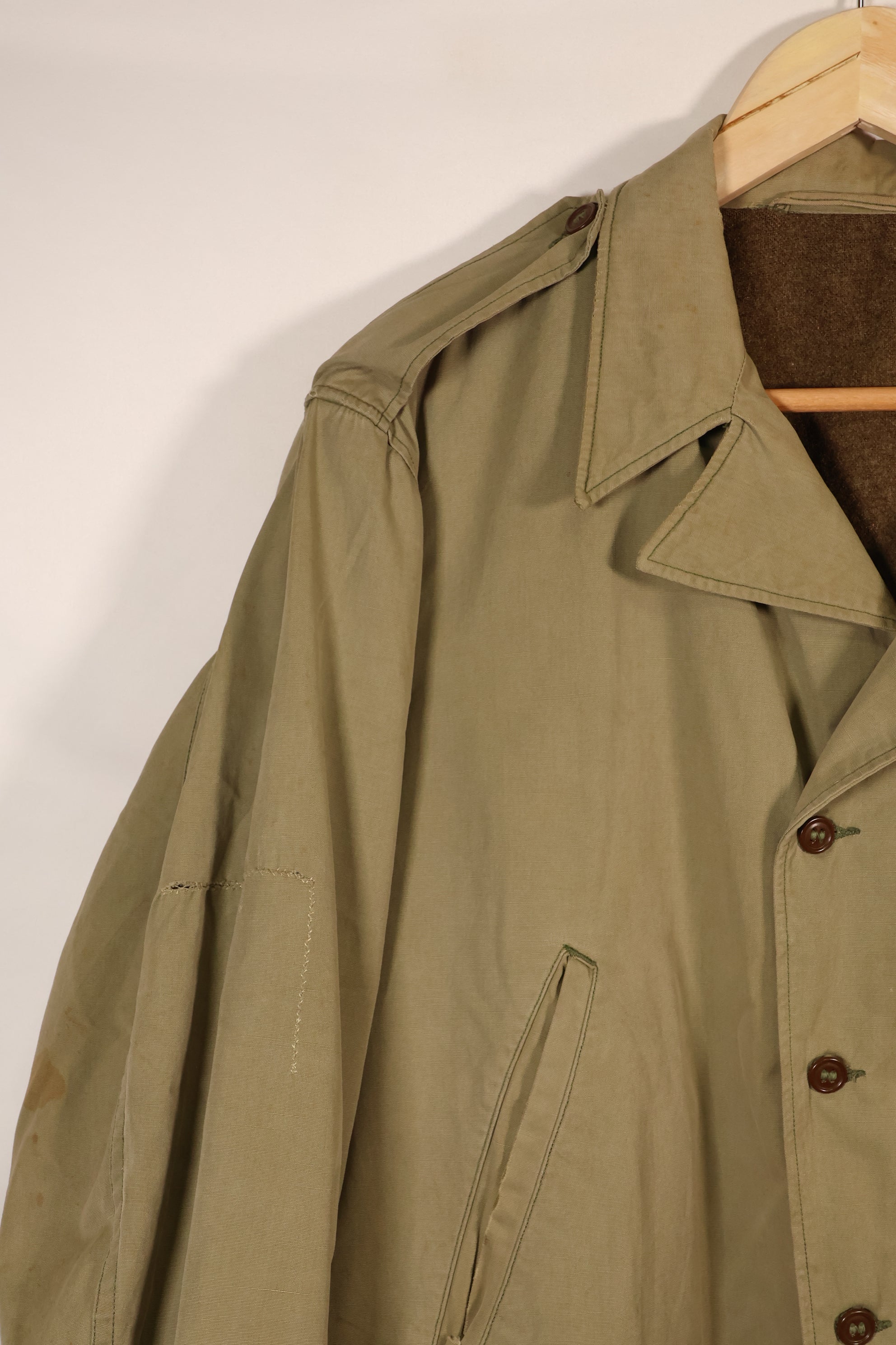 Early 1940s, around 42 to 44 U.S. Army M-1941 Field Jacket, Wool Lining, Used