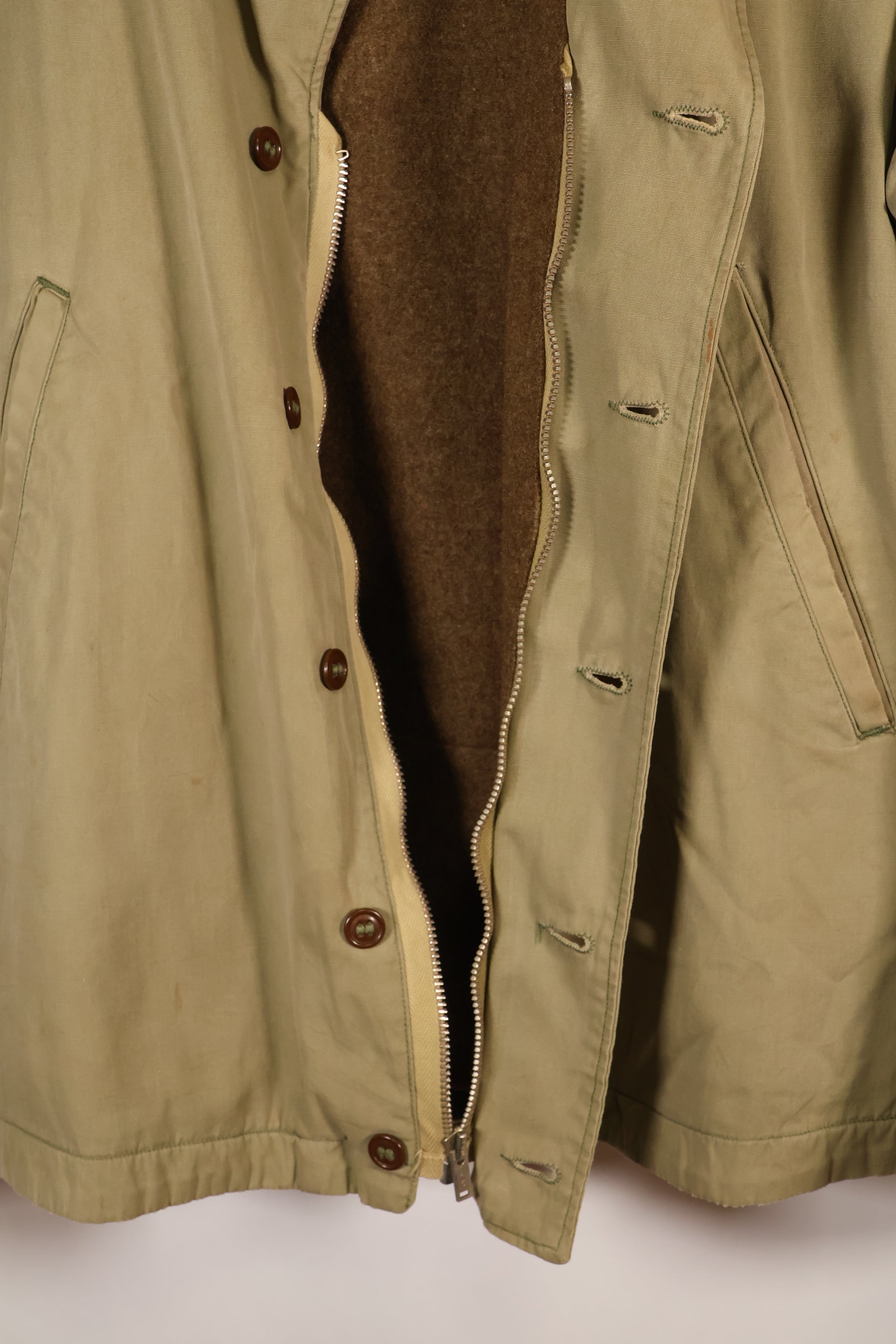 Early 1940s, around 42 to 44 U.S. Army M-1941 Field Jacket, Wool Lining, Used
