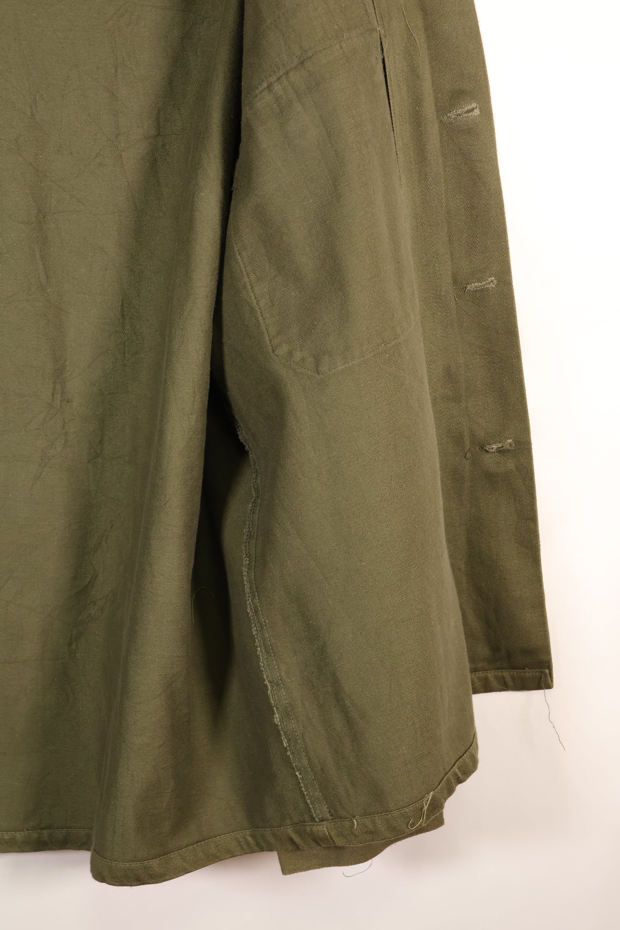 ทศวรรษ 1960, ขนาดประมาณ MEDIUM, OG-107, เสื้อยูทิลิตี้, ทรงตัดเย็บหายาก, มีแพทช์ที่ติดเพิ่มภายหลัง, มือสอง