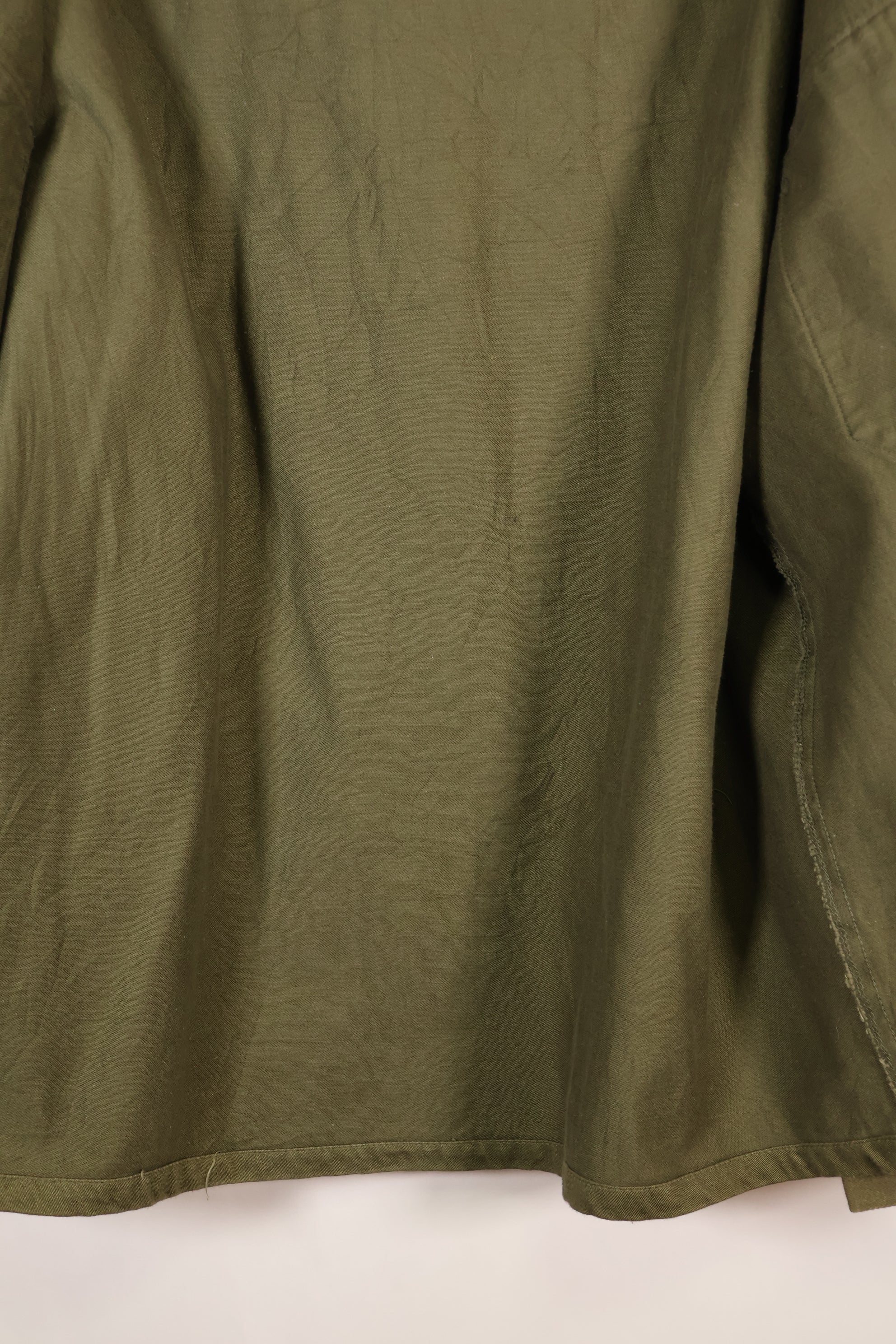 ทศวรรษ 1960, ขนาดประมาณ MEDIUM, OG-107, เสื้อยูทิลิตี้, ทรงตัดเย็บหายาก, มีแพทช์ที่ติดเพิ่มภายหลัง, มือสอง