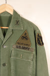 1960s, Estimated Size: SMALL, OG-107 Utility Shirt with Patches, Used