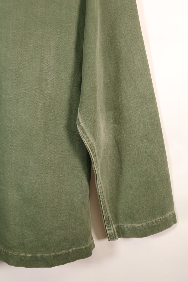 1960s, Estimated Size: SMALL, OG-107 Utility Shirt with Patches, Used