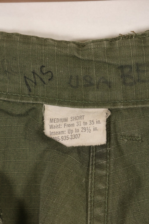 1969年頃　M-Sサイズ　4th Model ジャングルファティーグ　パンツ　中古品　映画会社放出 B