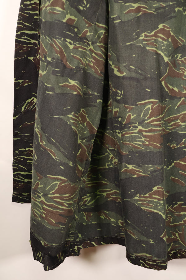 1970s Thai Border Guard "Shadow Tiger" Locally Made Tiger-Striped Shirt, Used, Size B