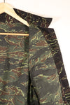 1970s Thai Border Guard "Shadow Tiger" Locally Made Tiger-Striped Shirt, Used, Size B