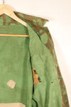 Early 1970s, Large Size, ARVN, South Vietnamese Airborne Division, Leaf Camouflage Shirt, Repaired, Used