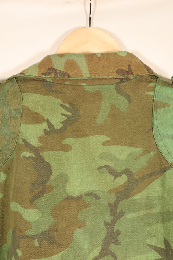 Early 1970s, Large Size, ARVN, South Vietnamese Airborne Division, Leaf Camouflage Shirt, Repaired, Used