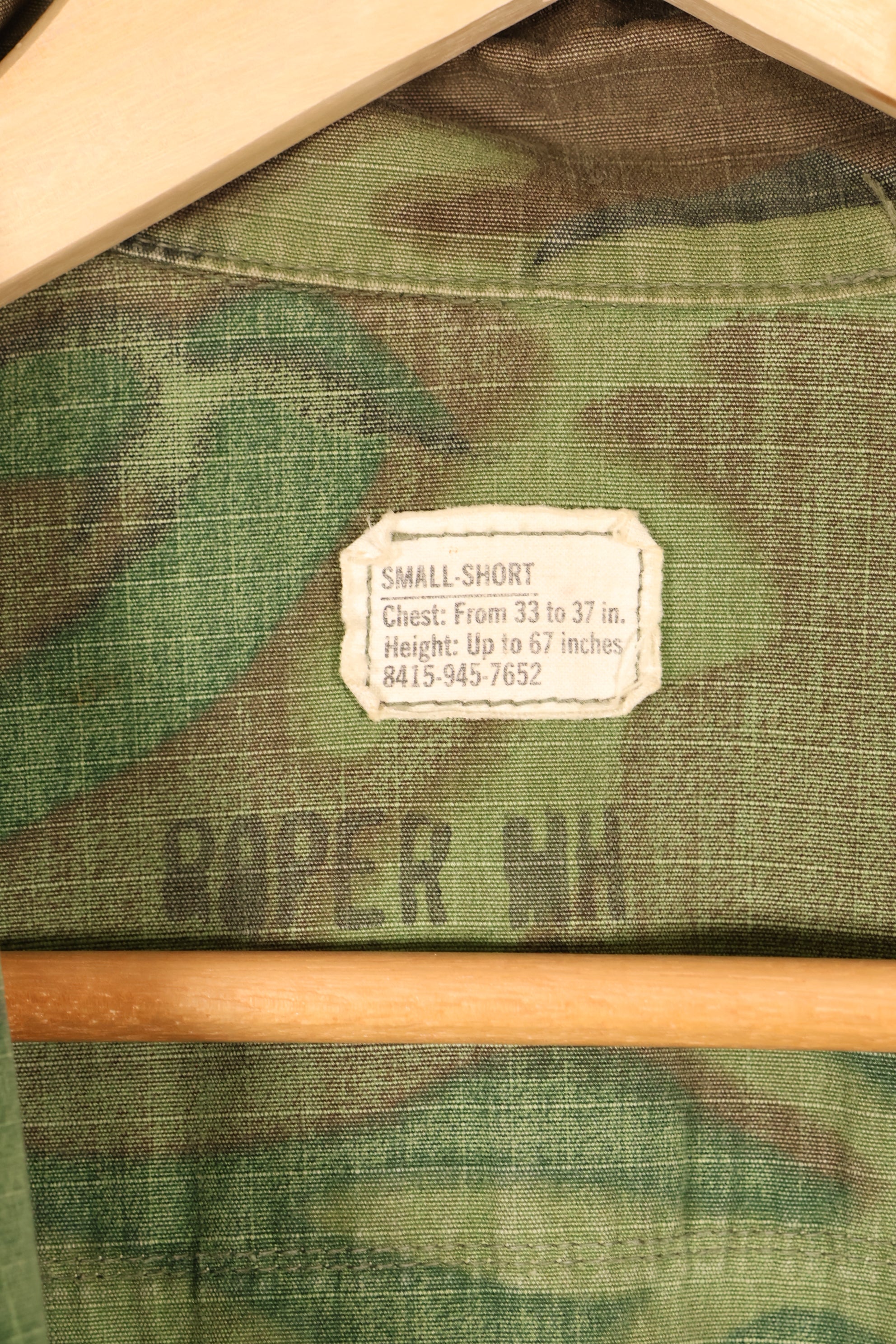 1969 Contract, S-S, ERDL Green Leaf Camo, Jungle Fatigue Jacket, Short-Sleeve Custom, Used