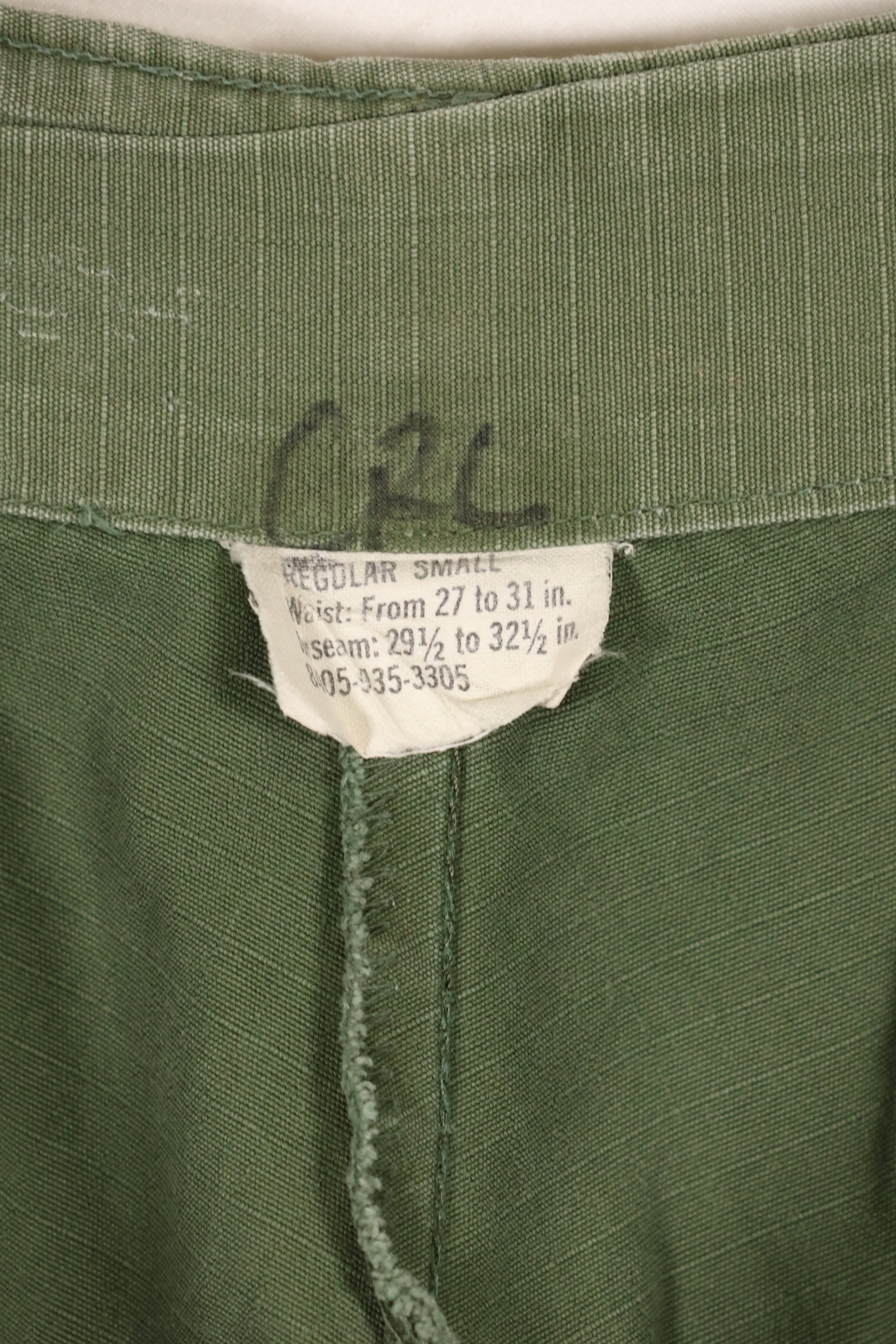 1968年頃　S-Rサイズ　4th Model ジャングルファティーグ　パンツ　中古品　映画会社放出