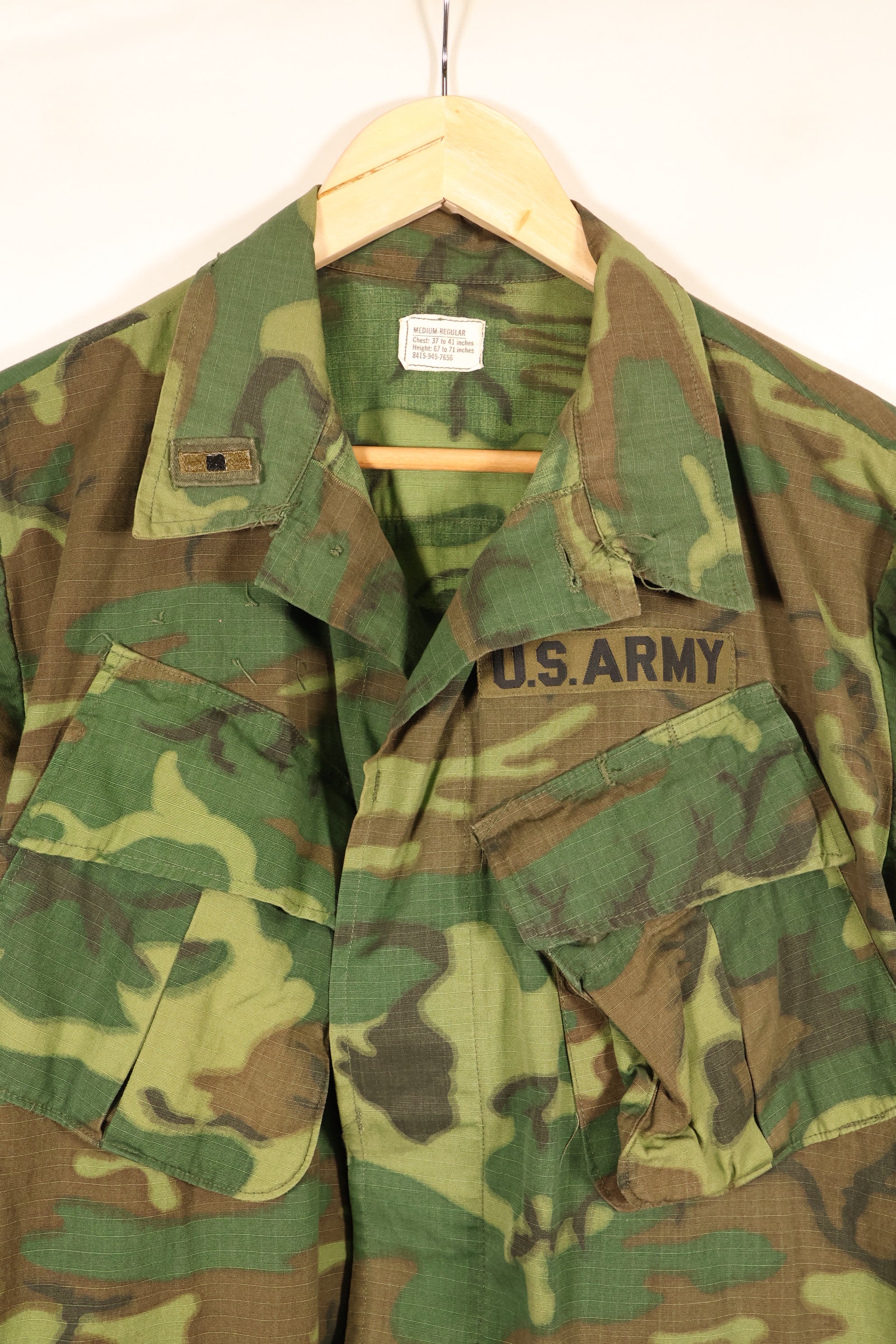 1969 Contract, M-R, U.S. Army ERDL Green Leaf Camo, Jungle Fatigue Jacket, Used