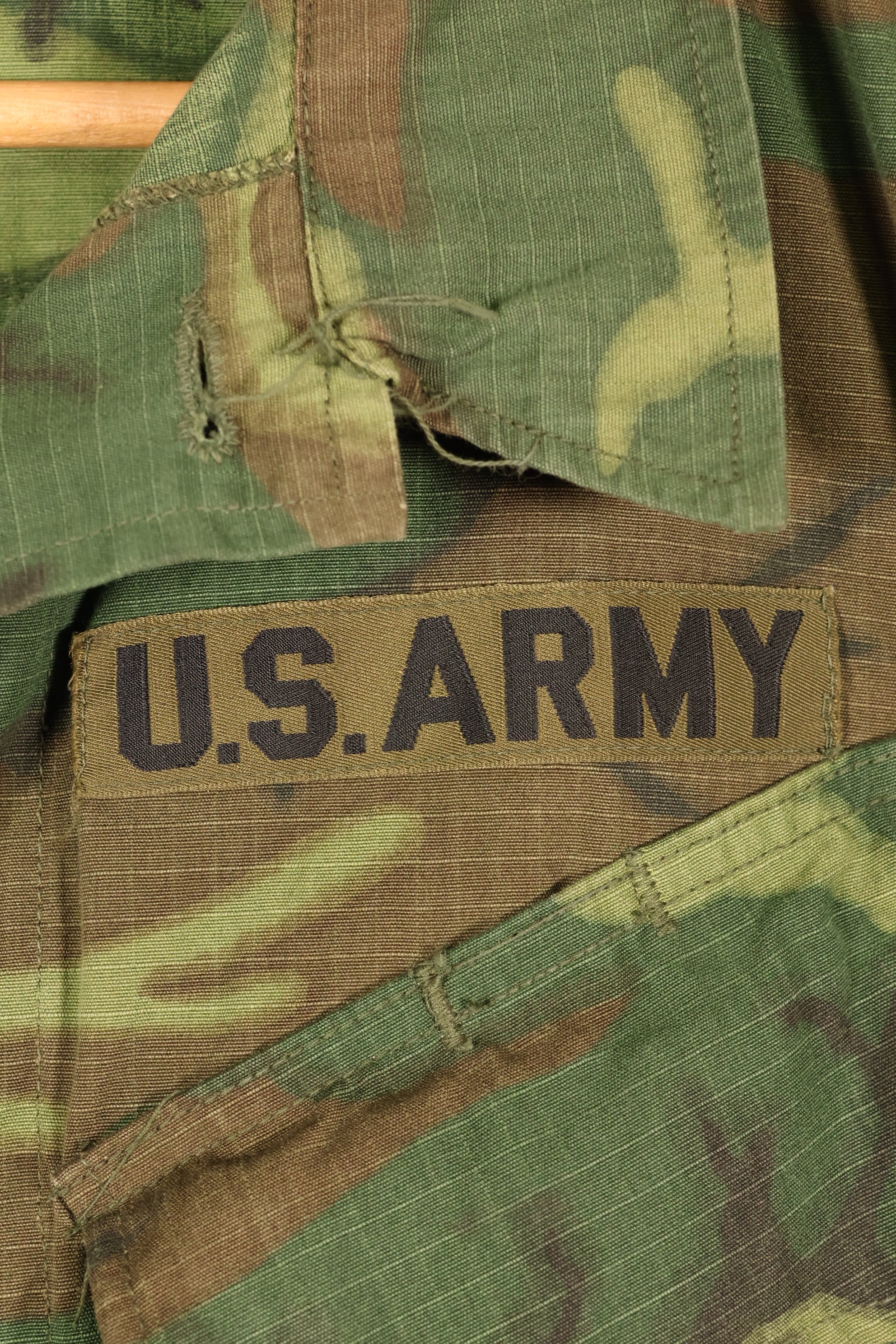 1969 Contract, M-R, U.S. Army ERDL Green Leaf Camo, Jungle Fatigue Jacket, Used
