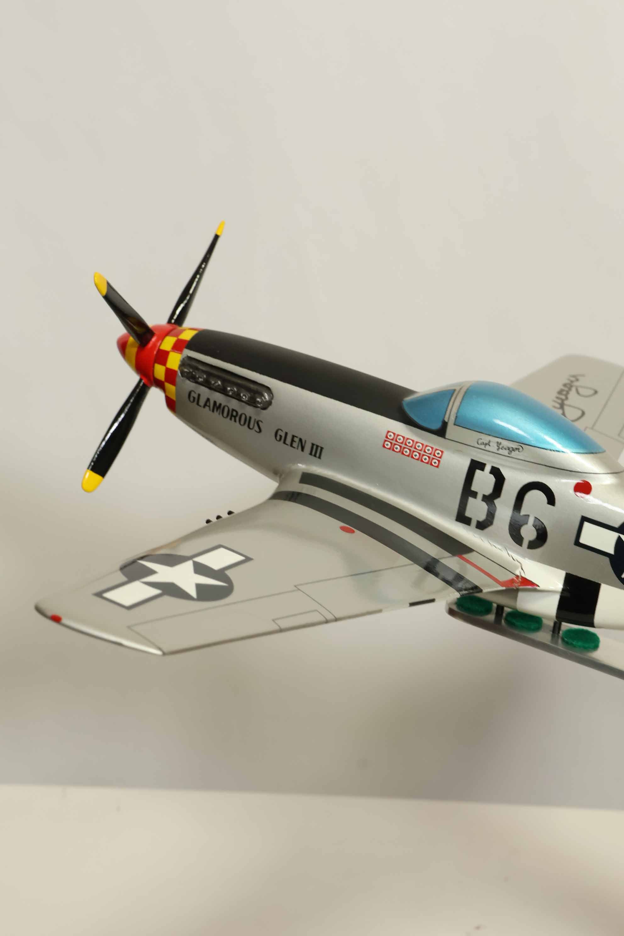 Autographed P-51 Mustang by Air Force Brigadier General Chuck Yeager, used model.