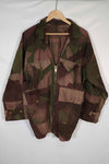 実物　1940年代　WWII 英軍　Windproof迷彩　インドシナ戦争　ジッパーカスタムジャケット　中古品