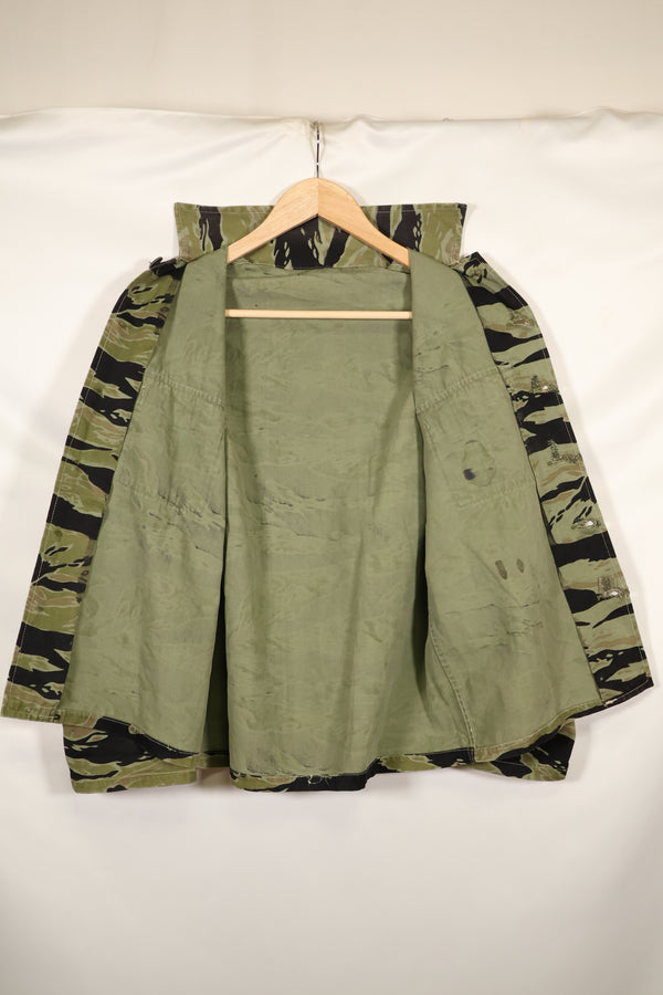 実物　レイトウォーパターン　タイガーストライプ　シャツ　ヘビーウェイト生地　状態良い