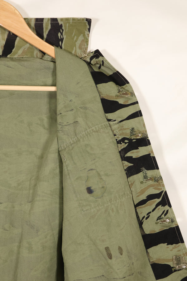 実物　レイトウォーパターン　タイガーストライプ　シャツ　ヘビーウェイト生地　状態良い