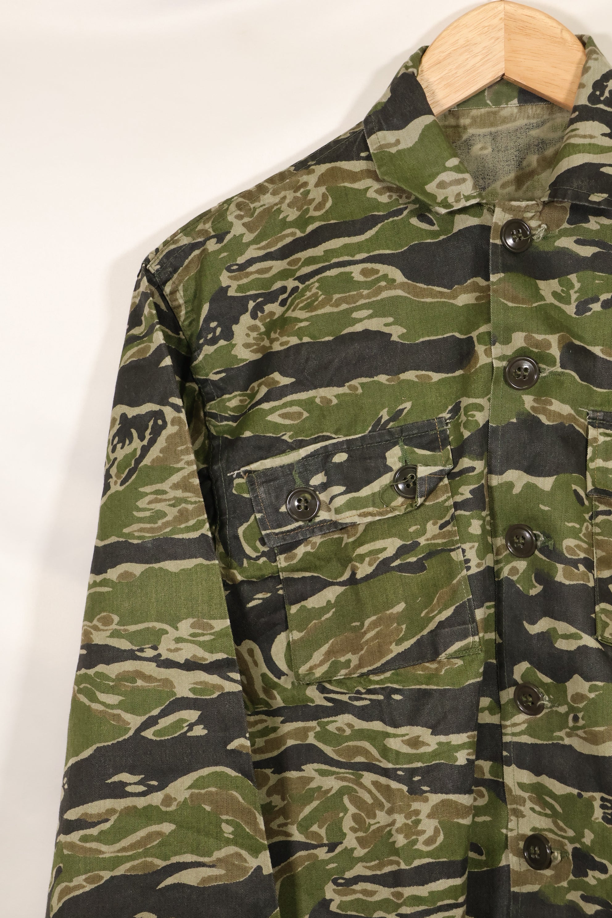 1960年代　タイガーストライプ　シャツ　CIDGパターン　状態良い　中古品　B