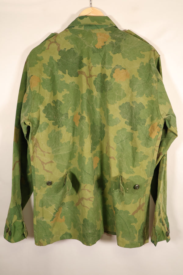 実物生地　ミッチェルパターン迷彩　1st Model ジャングルファティーグ　ジャケット　テント生地　中古品