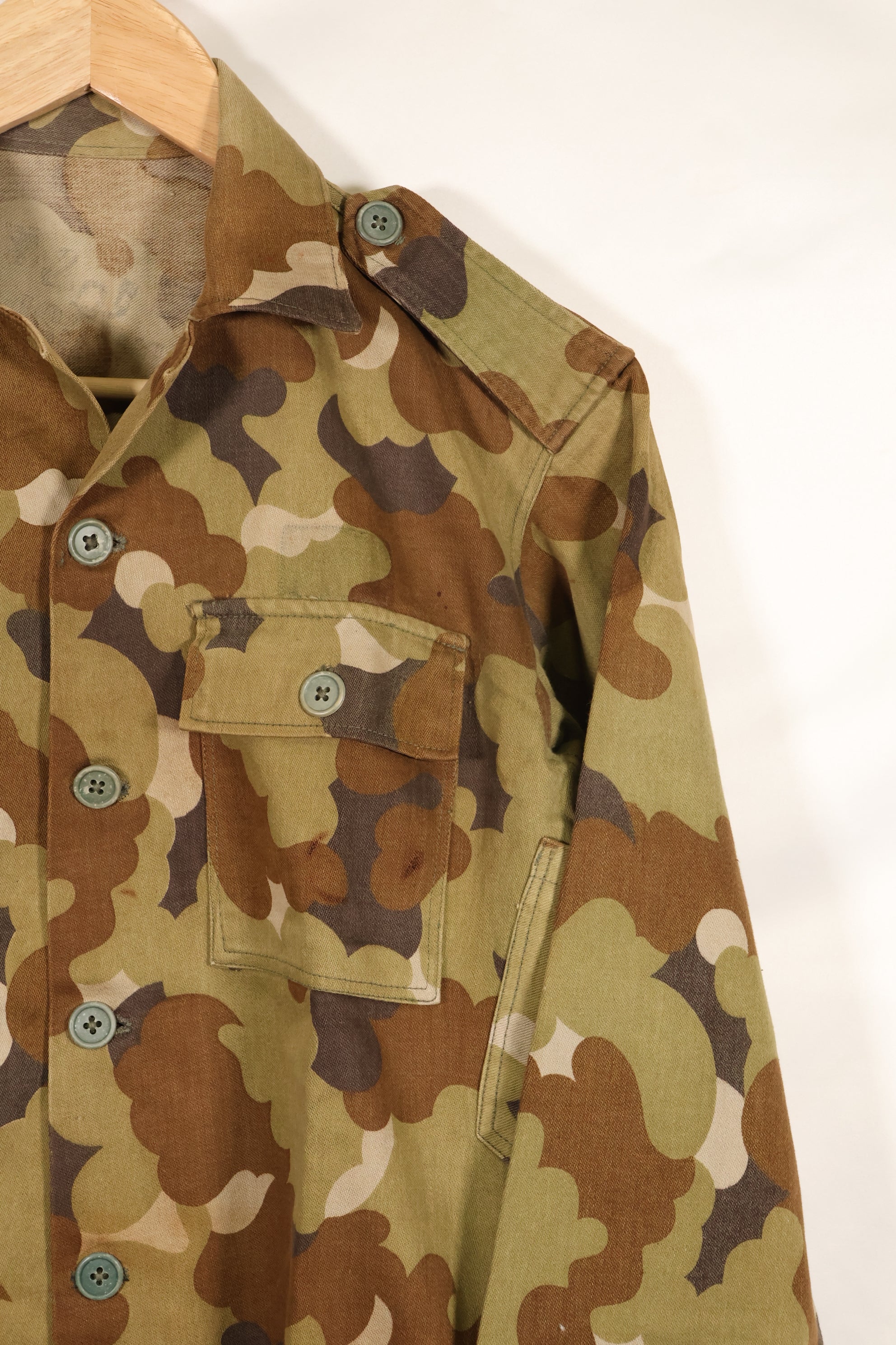 Real South Vietnam National Field Military Police Cloud Camouflage Top and Bottom Set, unused.