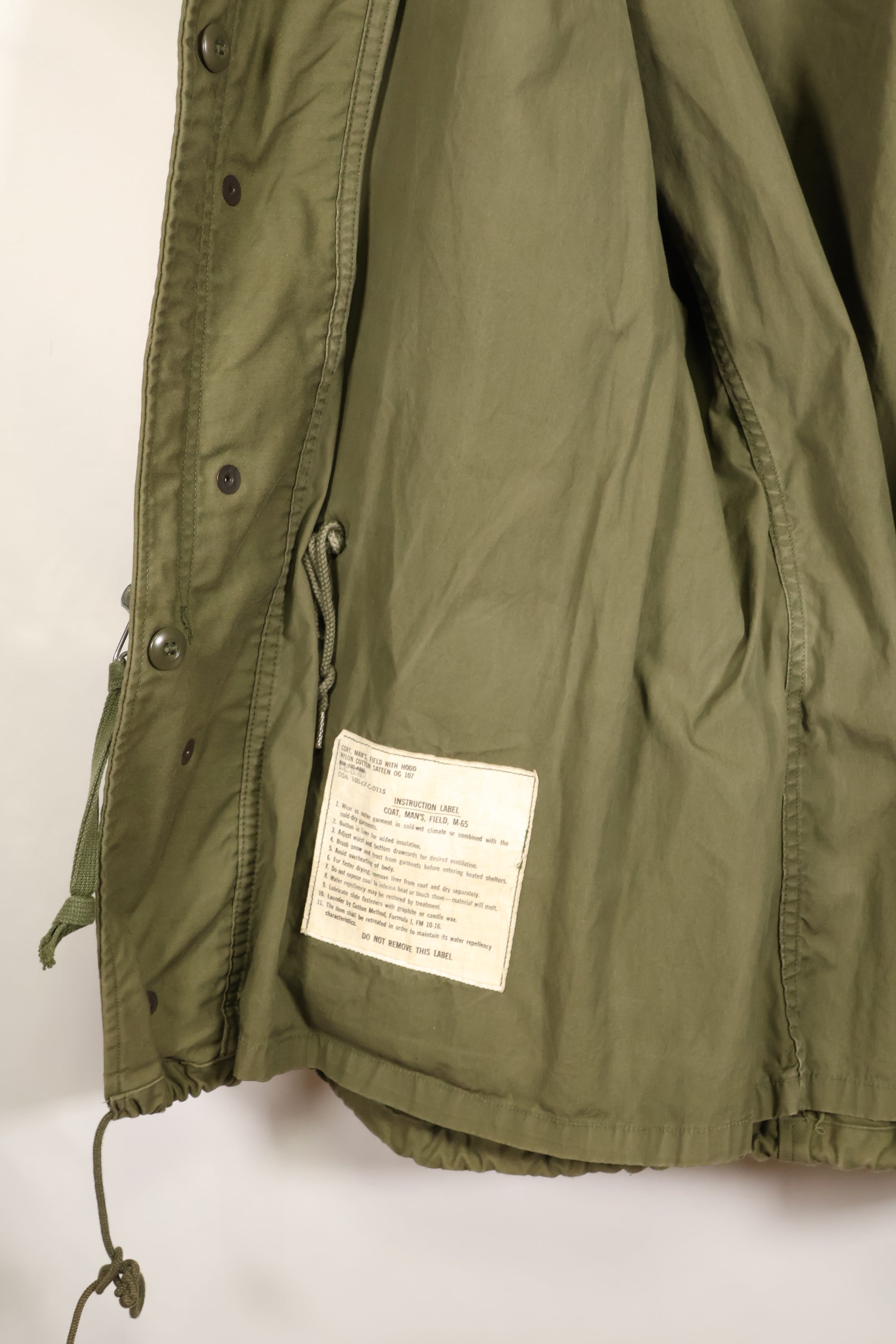 1967 Contract, L-R, 2nd Model M65 Field Jacket, No Epaulets, Used