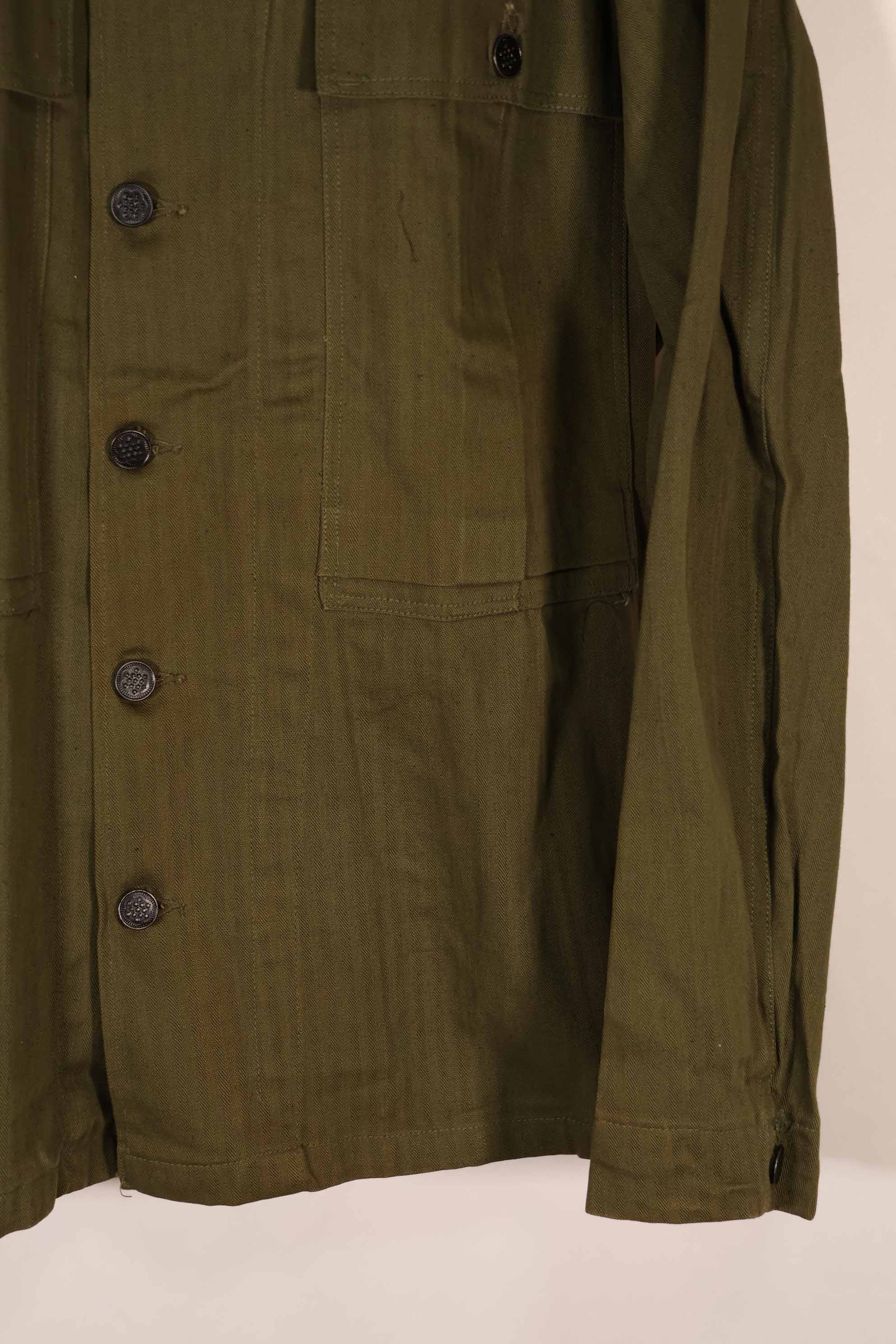 実物　1940年代　アメリカ陸軍　HBT OD ユーティリティジャケット　サイズタグなし　状態良い