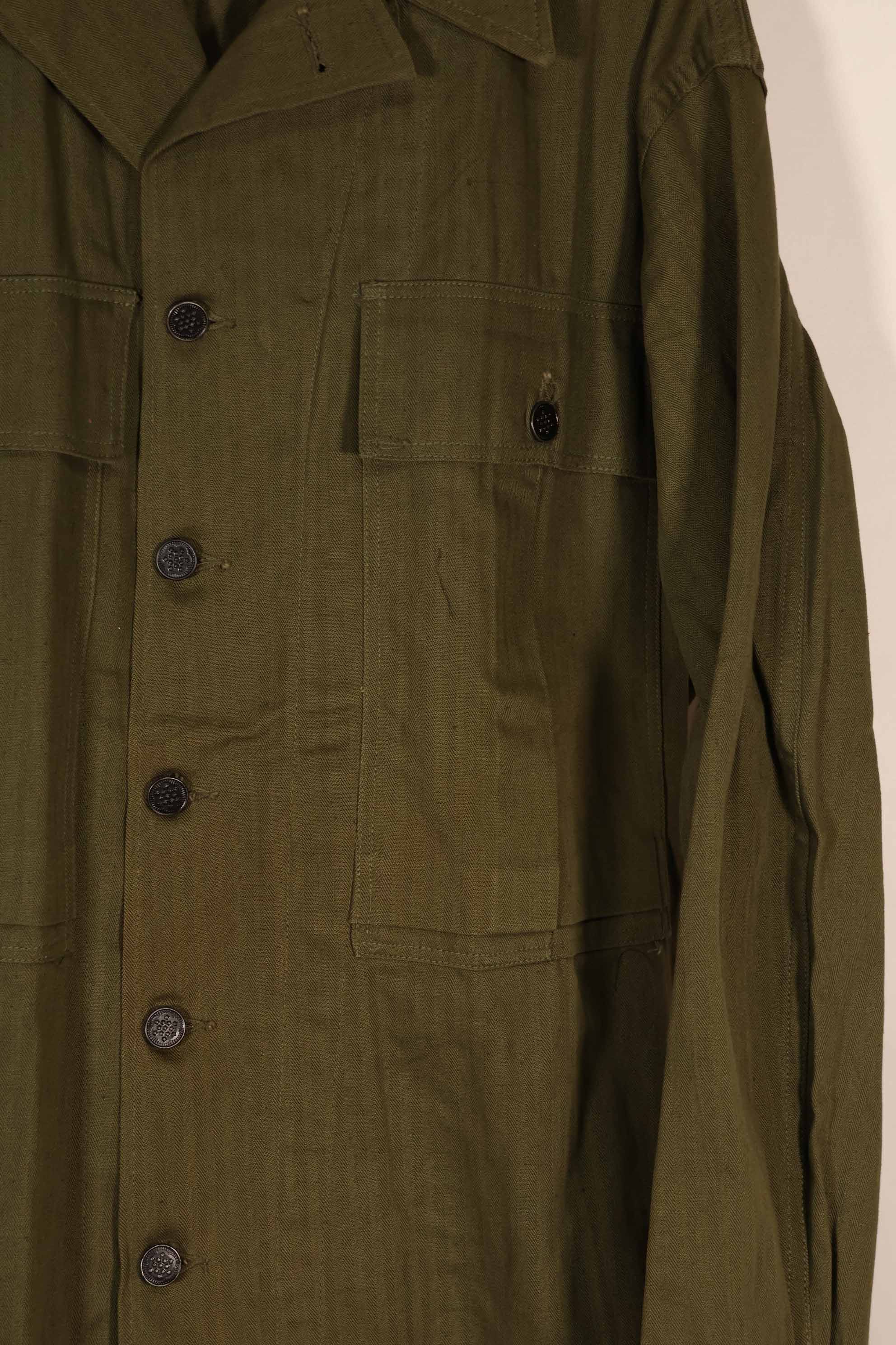 実物　1940年代　アメリカ陸軍　HBT OD ユーティリティジャケット　サイズタグなし　状態良い