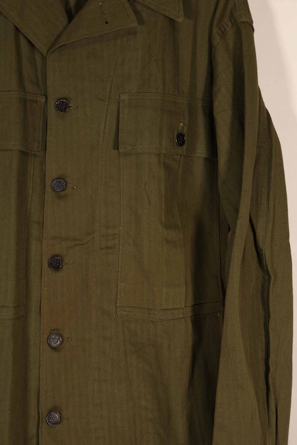 実物　1940年代　アメリカ陸軍　HBT OD ユーティリティジャケット　サイズタグなし　状態良い