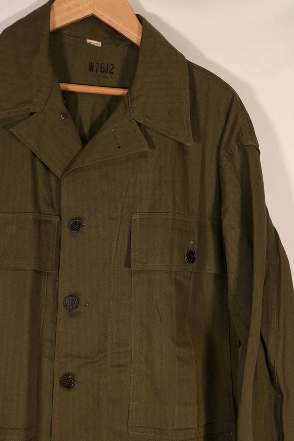 実物　1940年代　アメリカ陸軍　HBT OD ユーティリティジャケット　サイズタグなし　状態良い