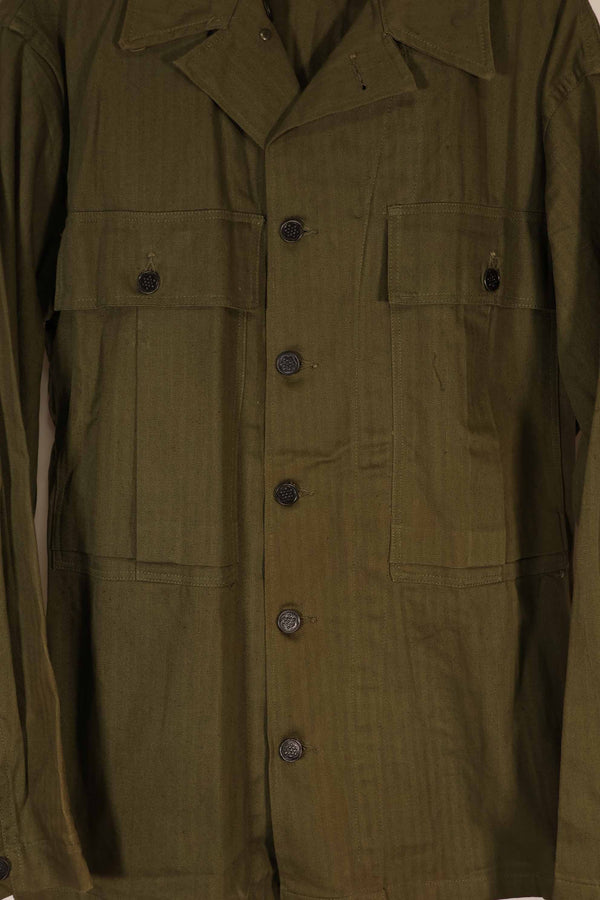 実物　1940年代　アメリカ陸軍　HBT OD ユーティリティジャケット　サイズタグなし　状態良い